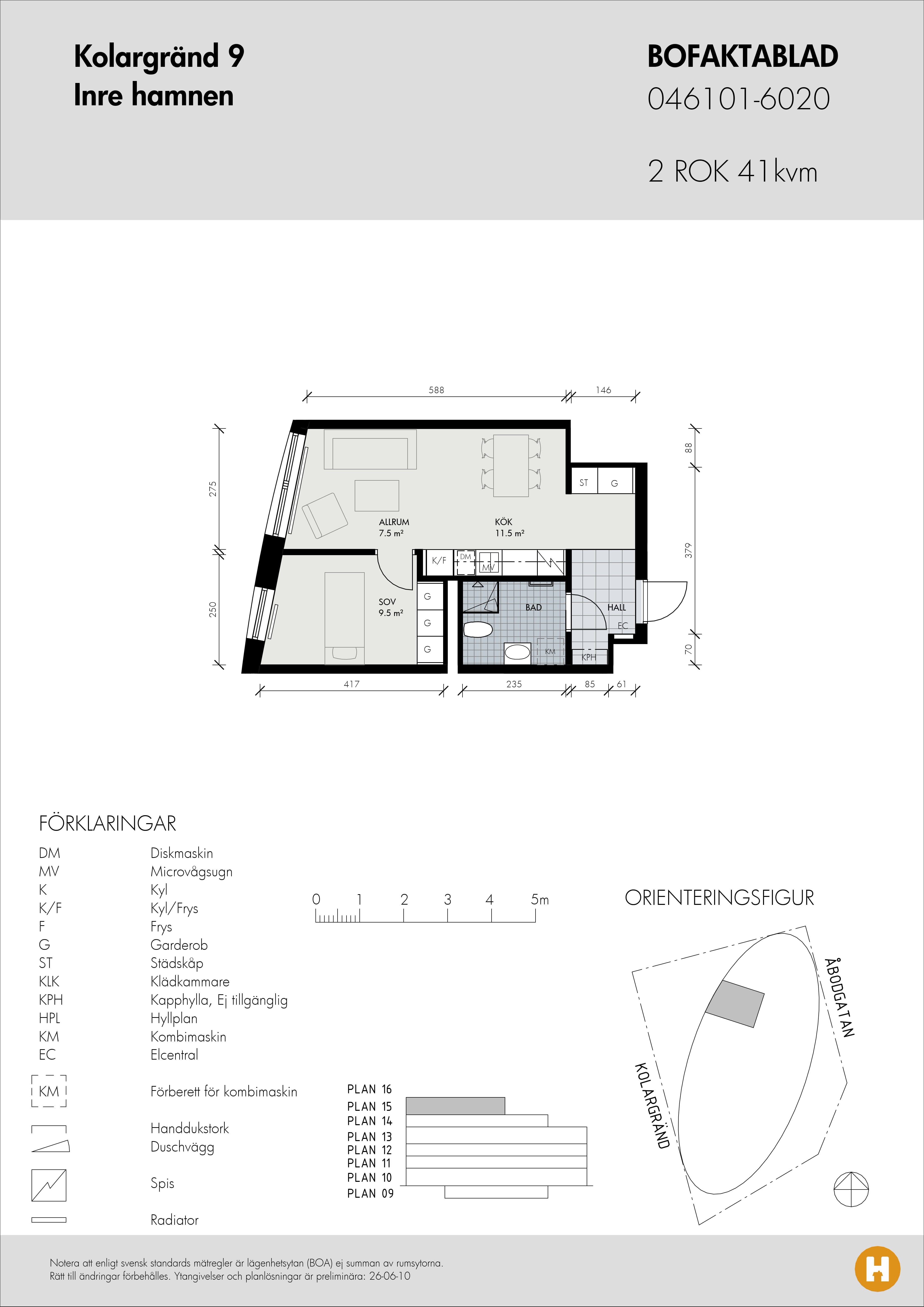 Planritning för Kolargränd 9 