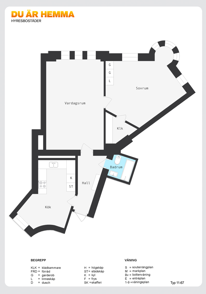 Planritning för Smedjegatan 1 H