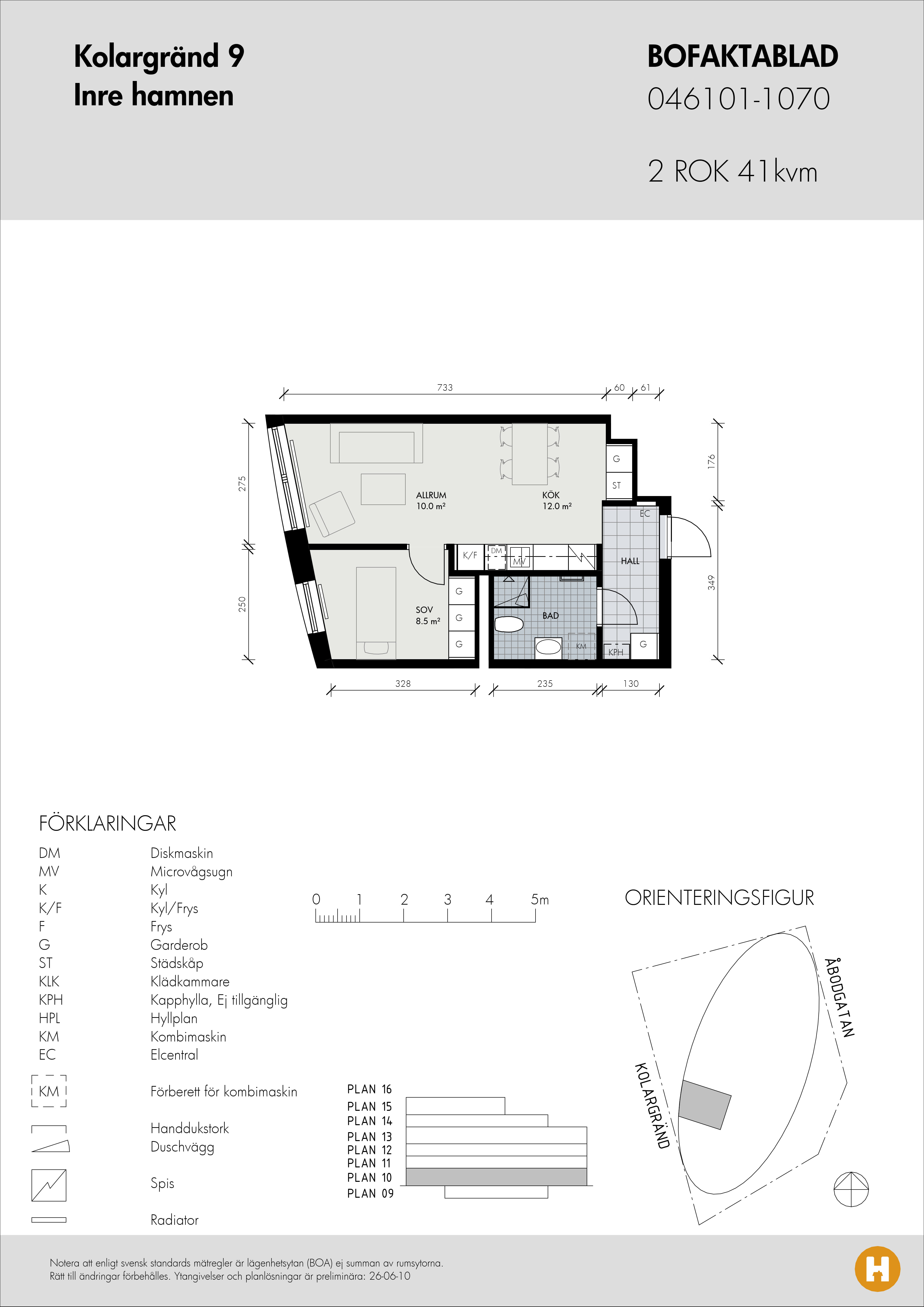 Planritning för Kolargränd 9 