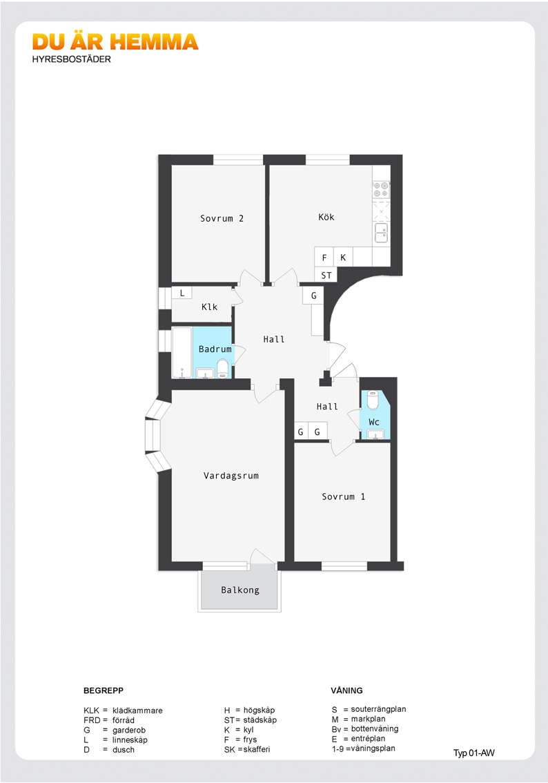 Planritning för Albrektsvägen 120 D