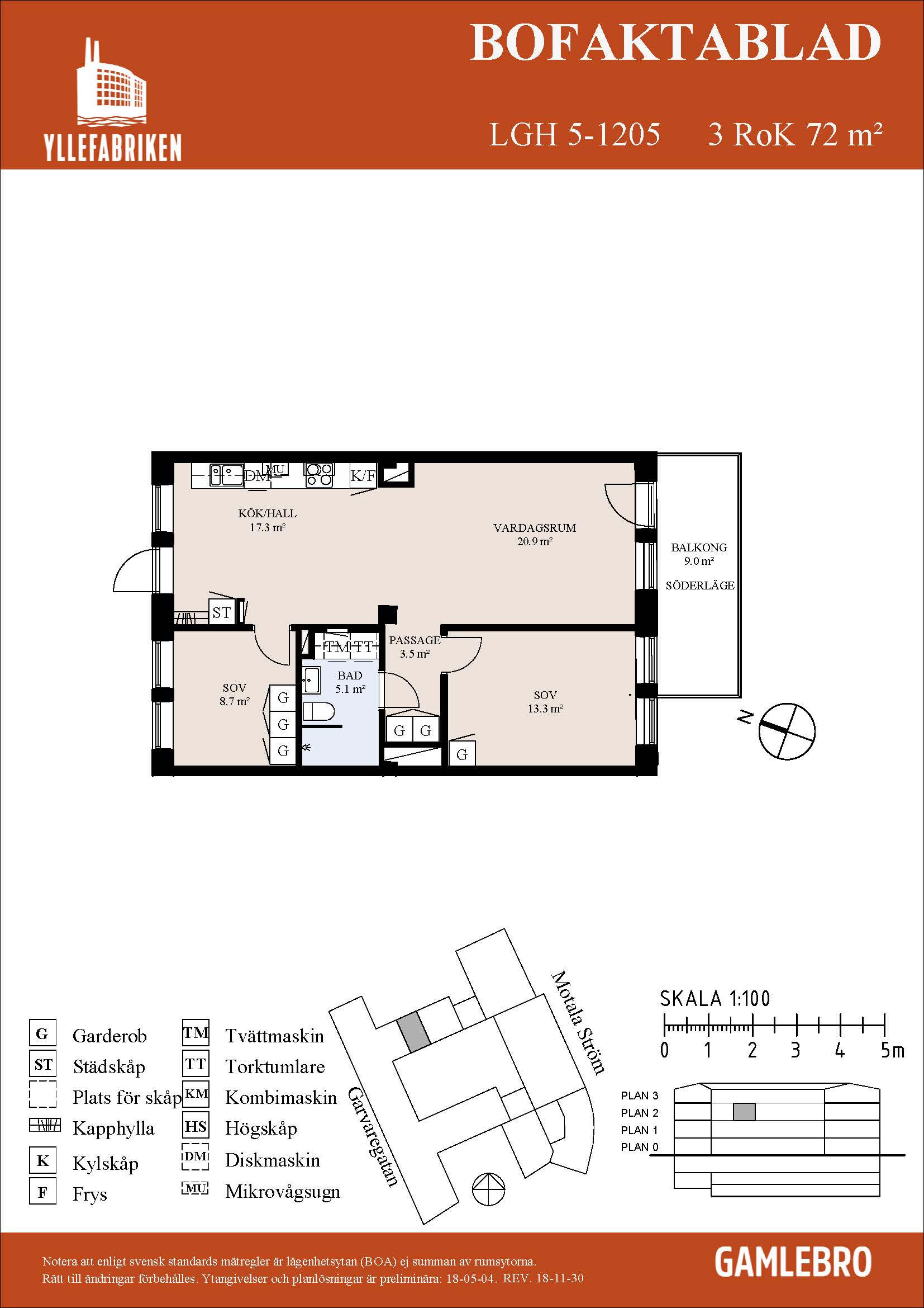 Planritning för Garvaregatan 6C