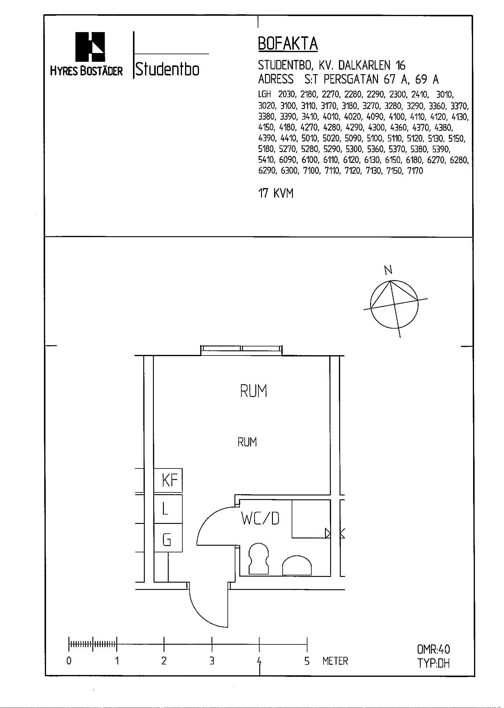 Floor plan for S:t Persgatan 69 A  
