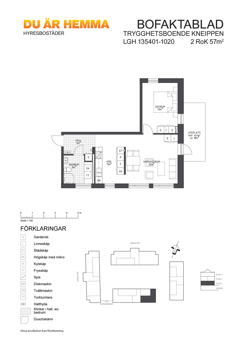 Planritning för Lindgatan 5