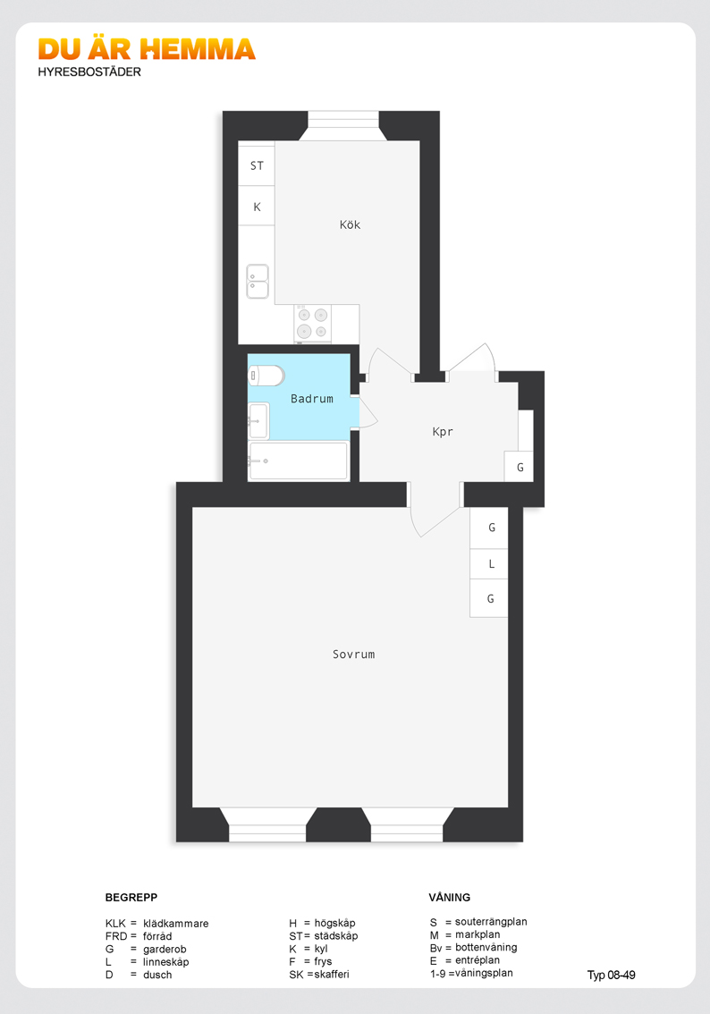 Planritning för Tjustgatan 4 A