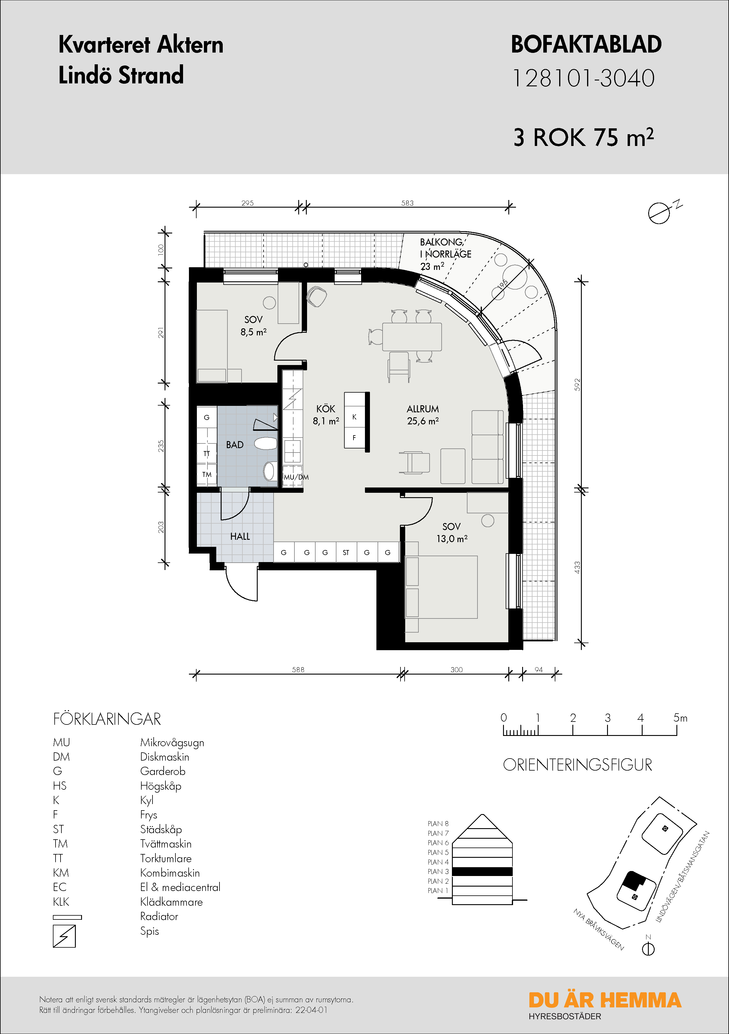 Planritning för Båtsmansgatan 1