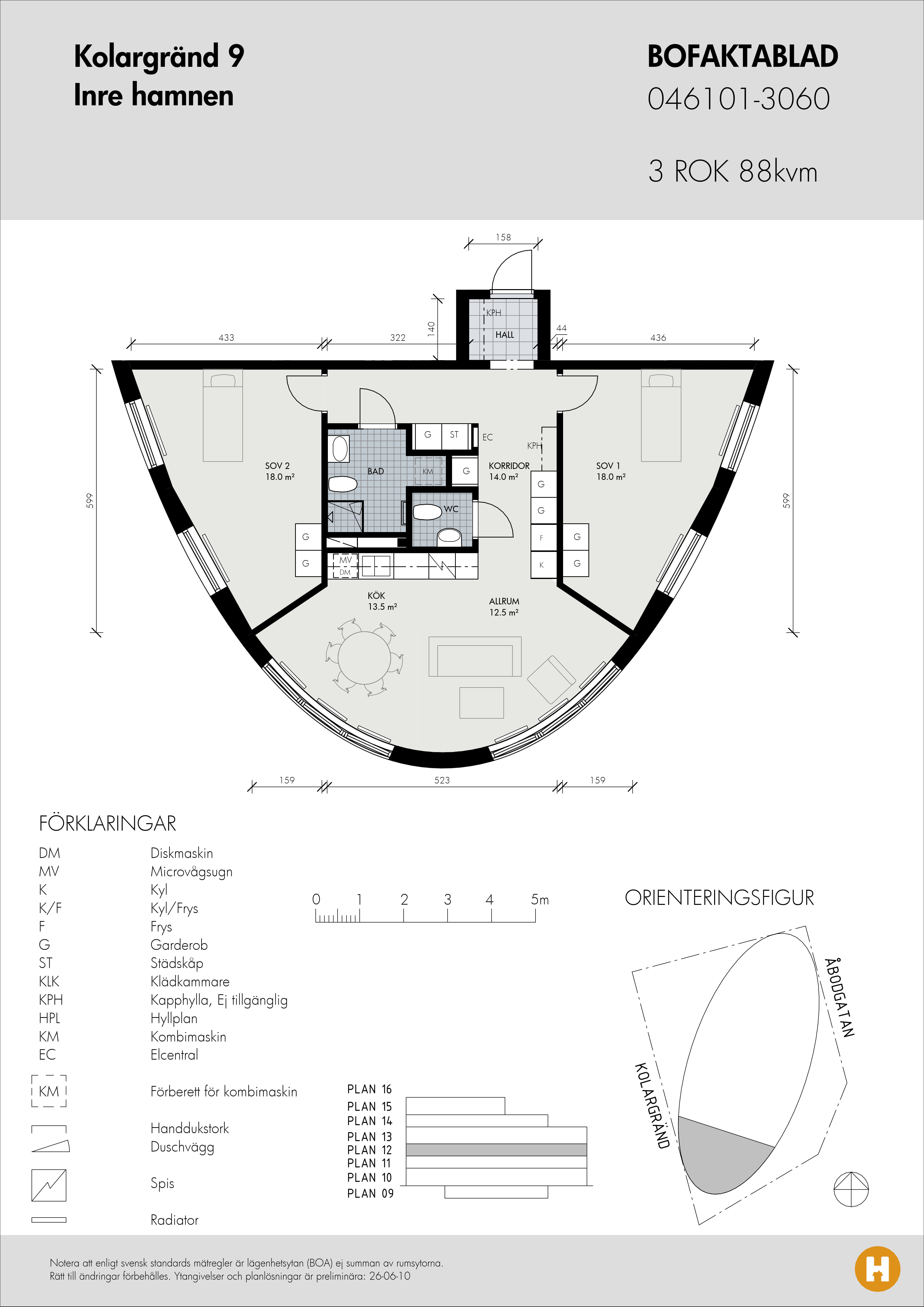 Planritning för Kolargränd 9 