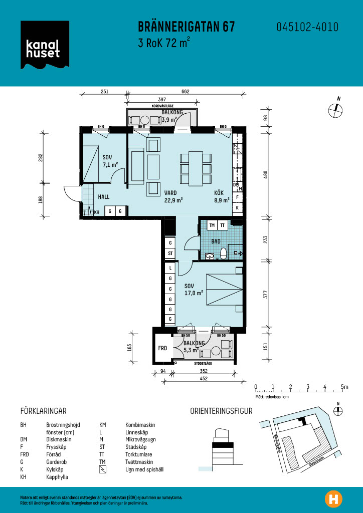 Planritning för Brännerigatan 67