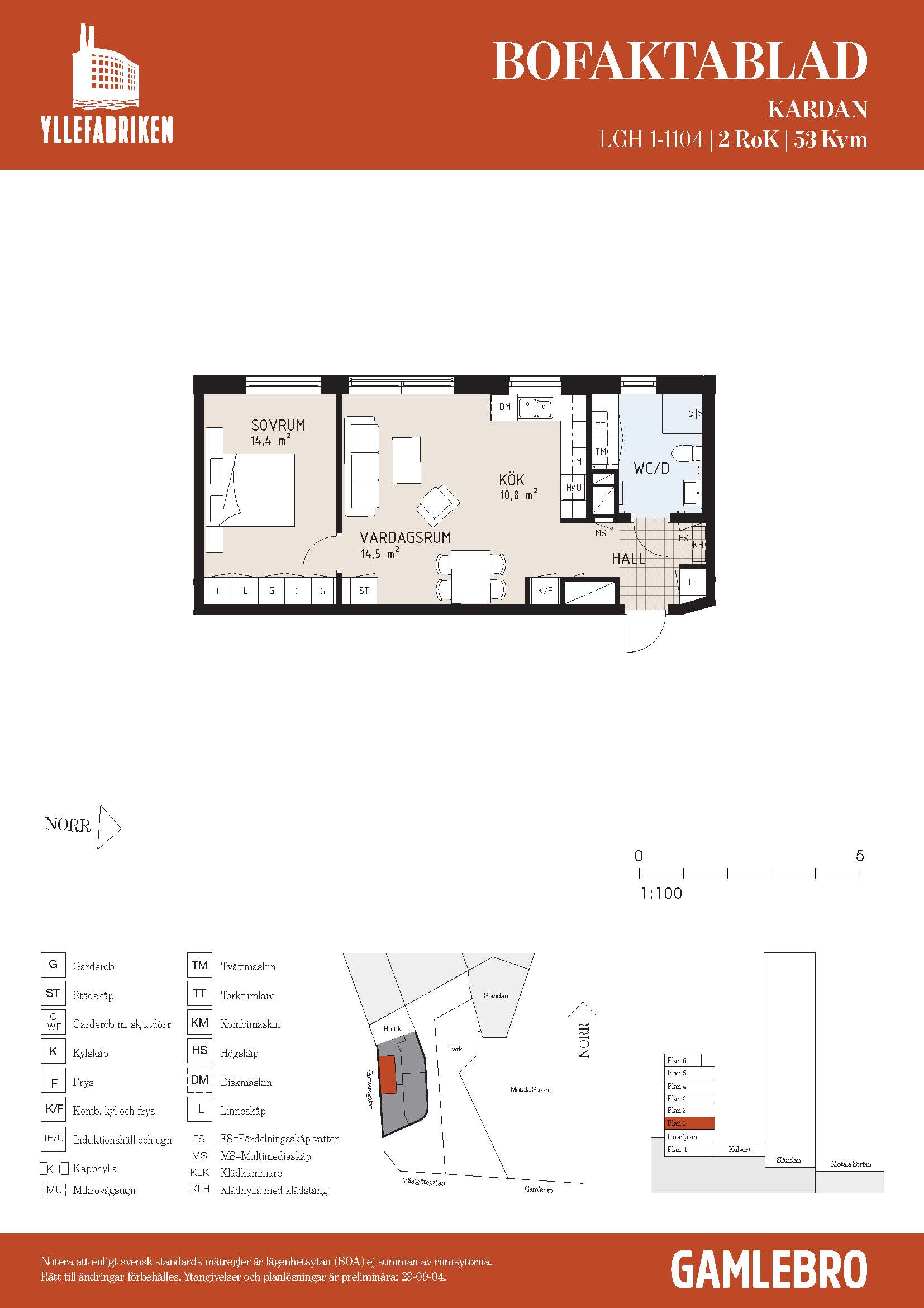 Planritning för Garvaregatan 2 B