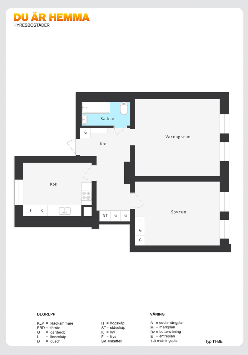 Planritning för Bredgatan 52 B