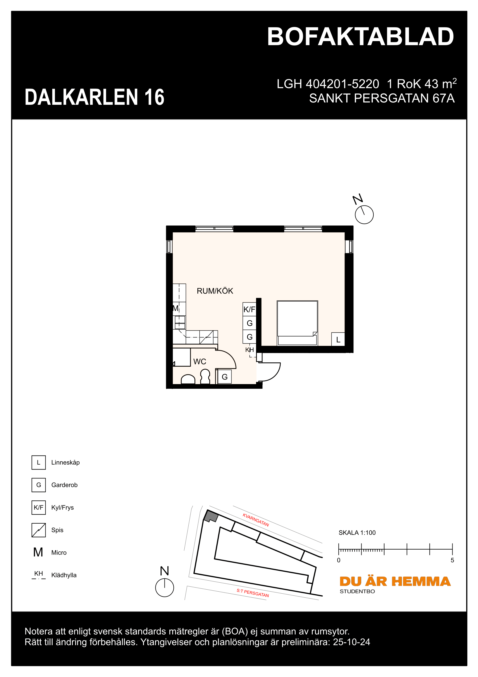 Planritning för S:t Persgatan 67 A