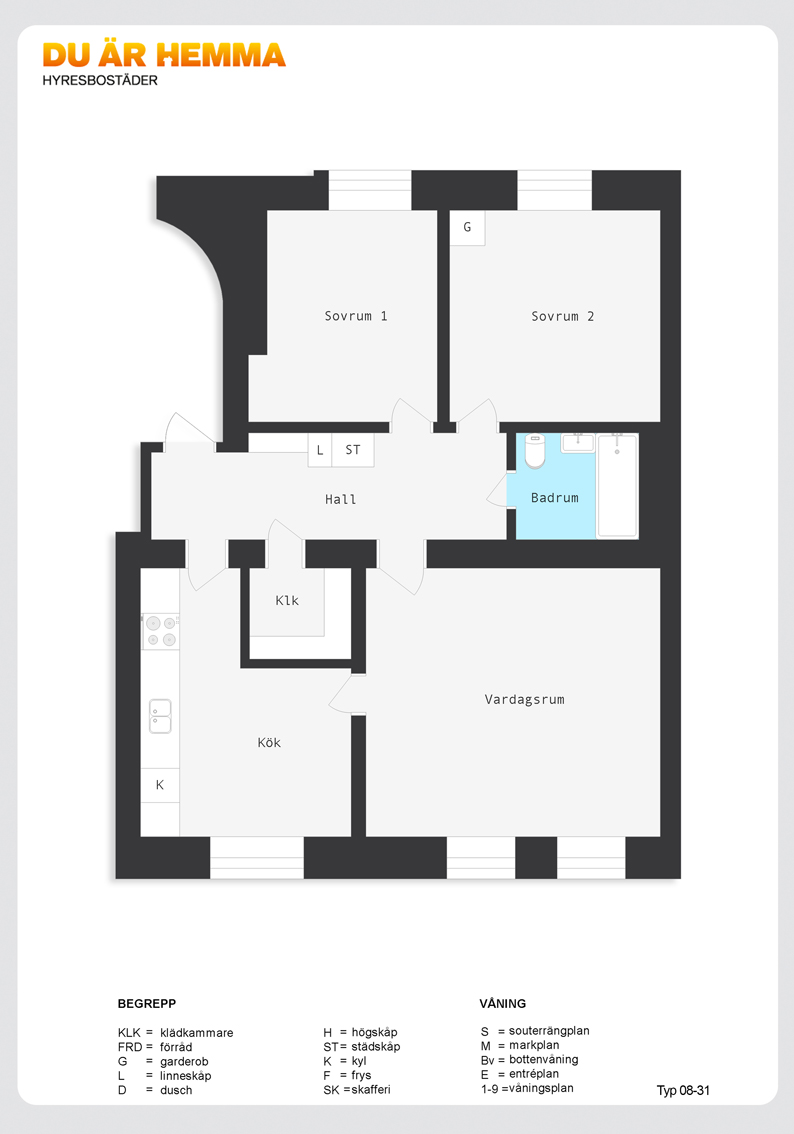 Planritning för Enebygatan 11