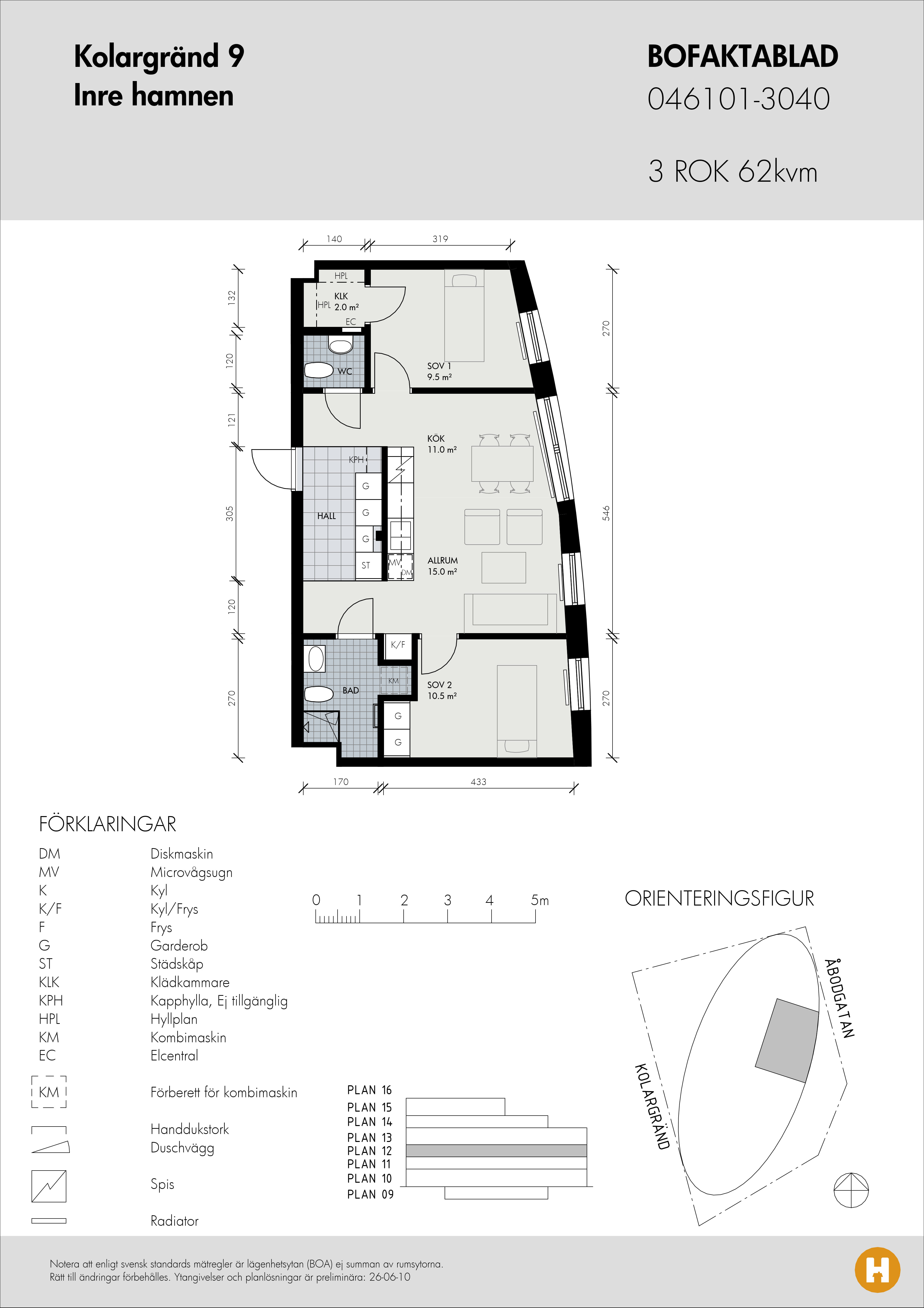 Planritning för Kolargränd 9 