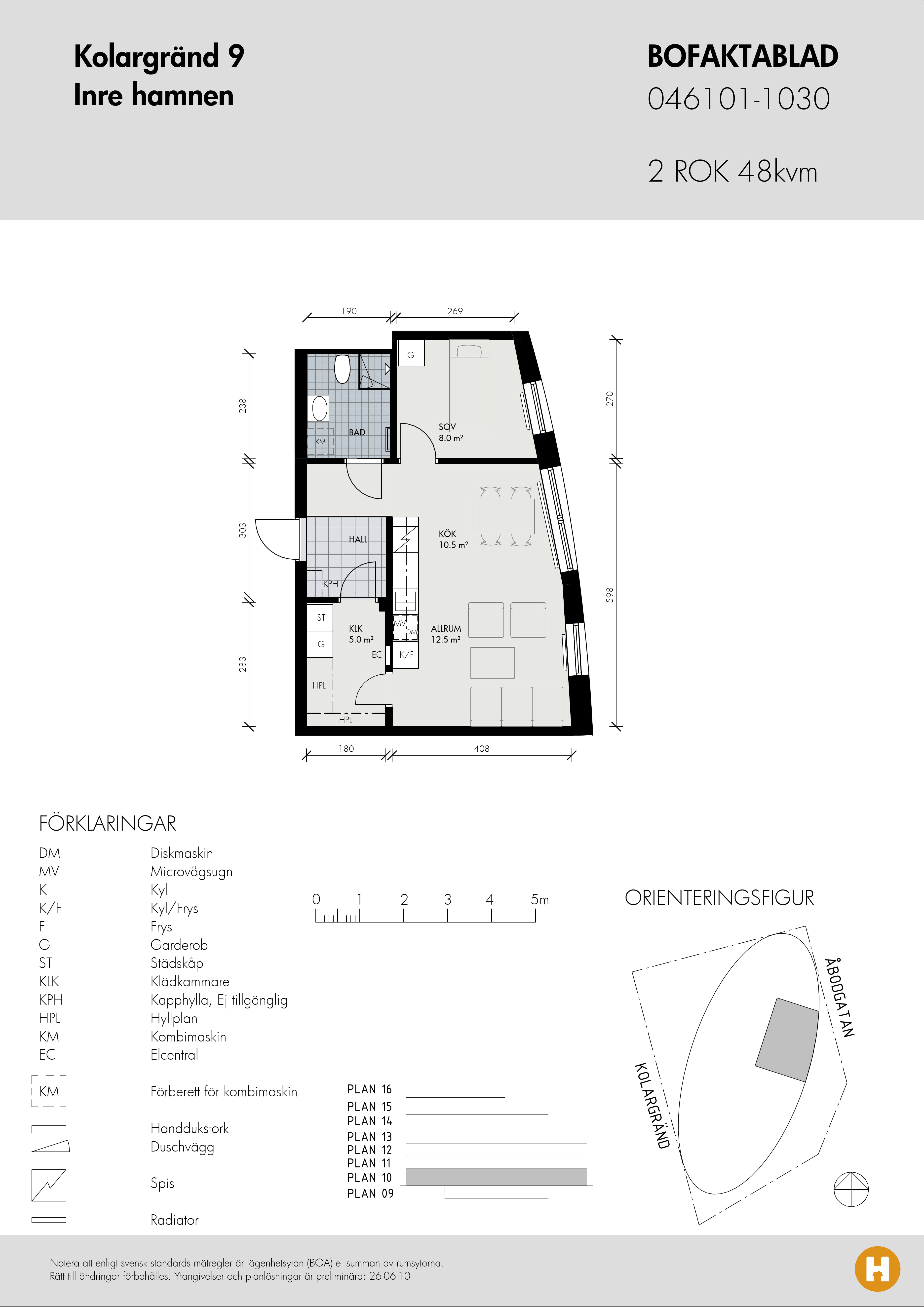 Planritning för Kolargränd 9 