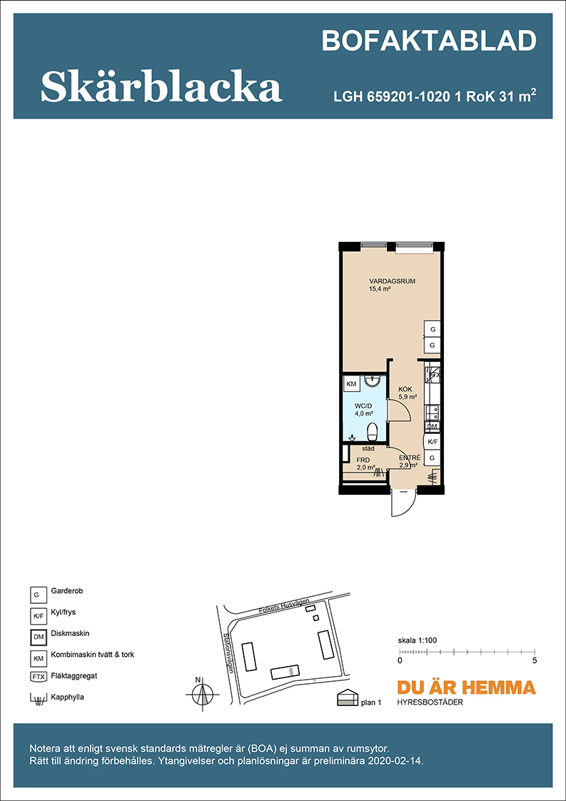 Planritning för Folkets Husvägen 4 E