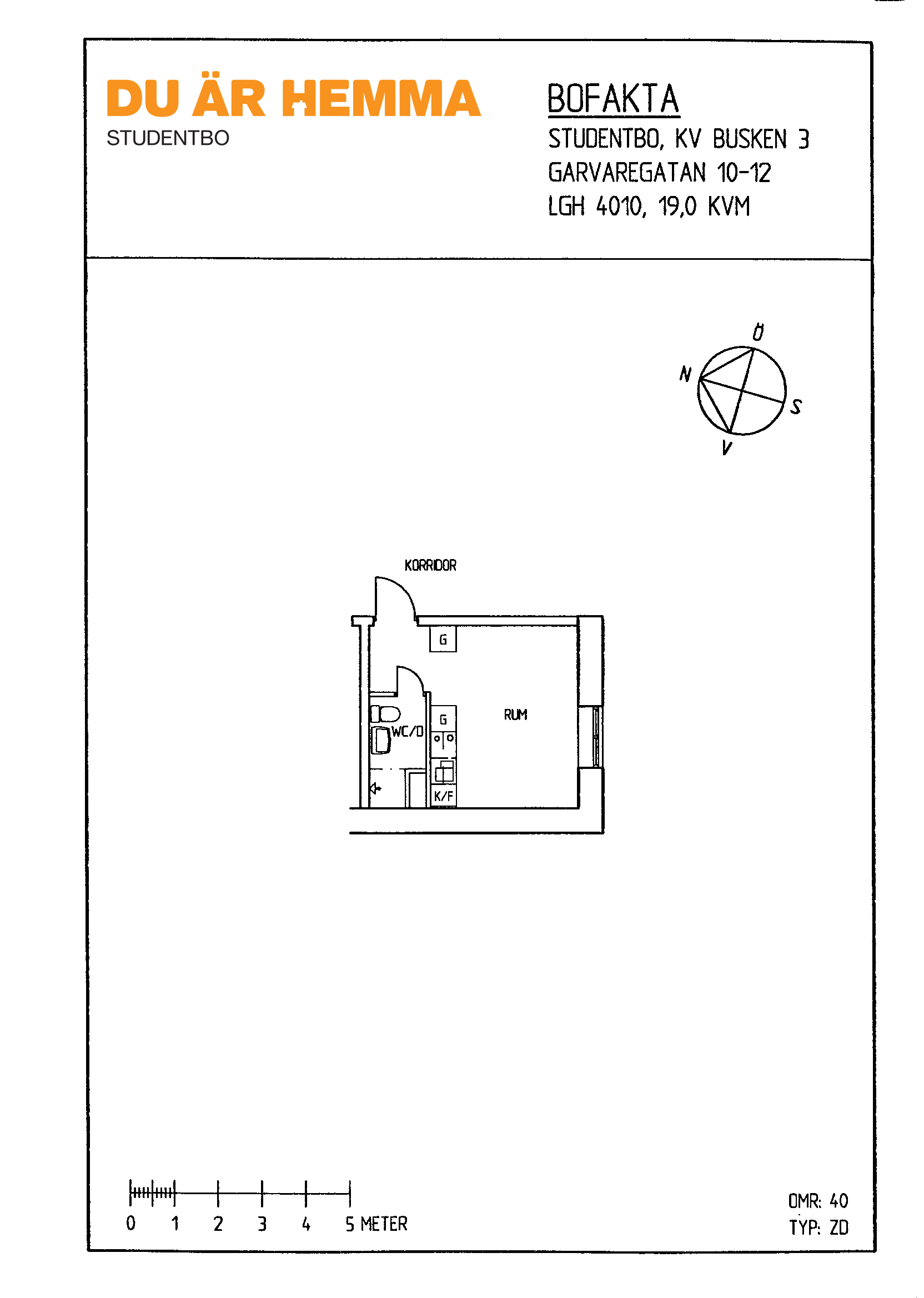 Floor plan for Garvaregatan 10  