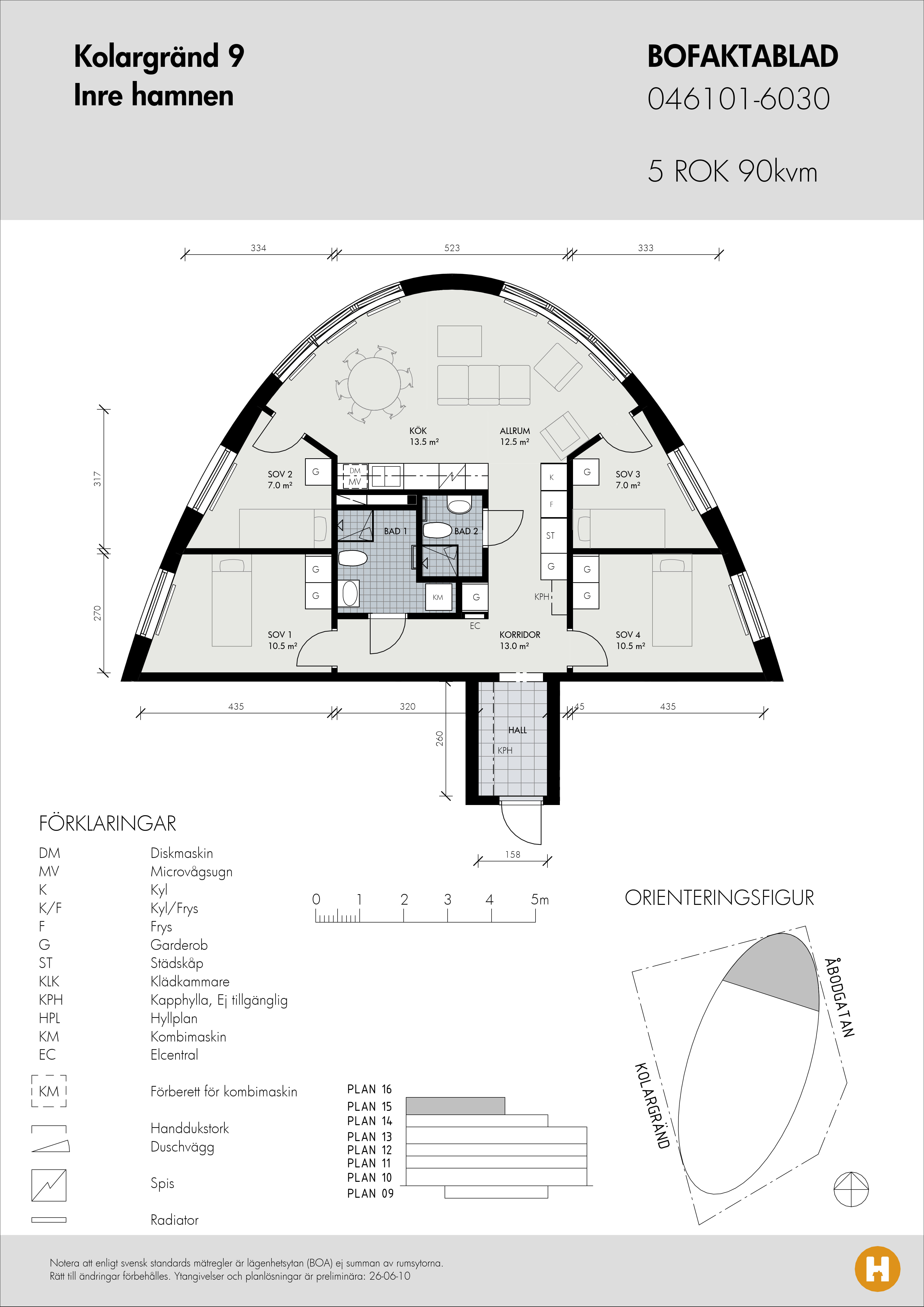 Planritning för Kolargränd 9 