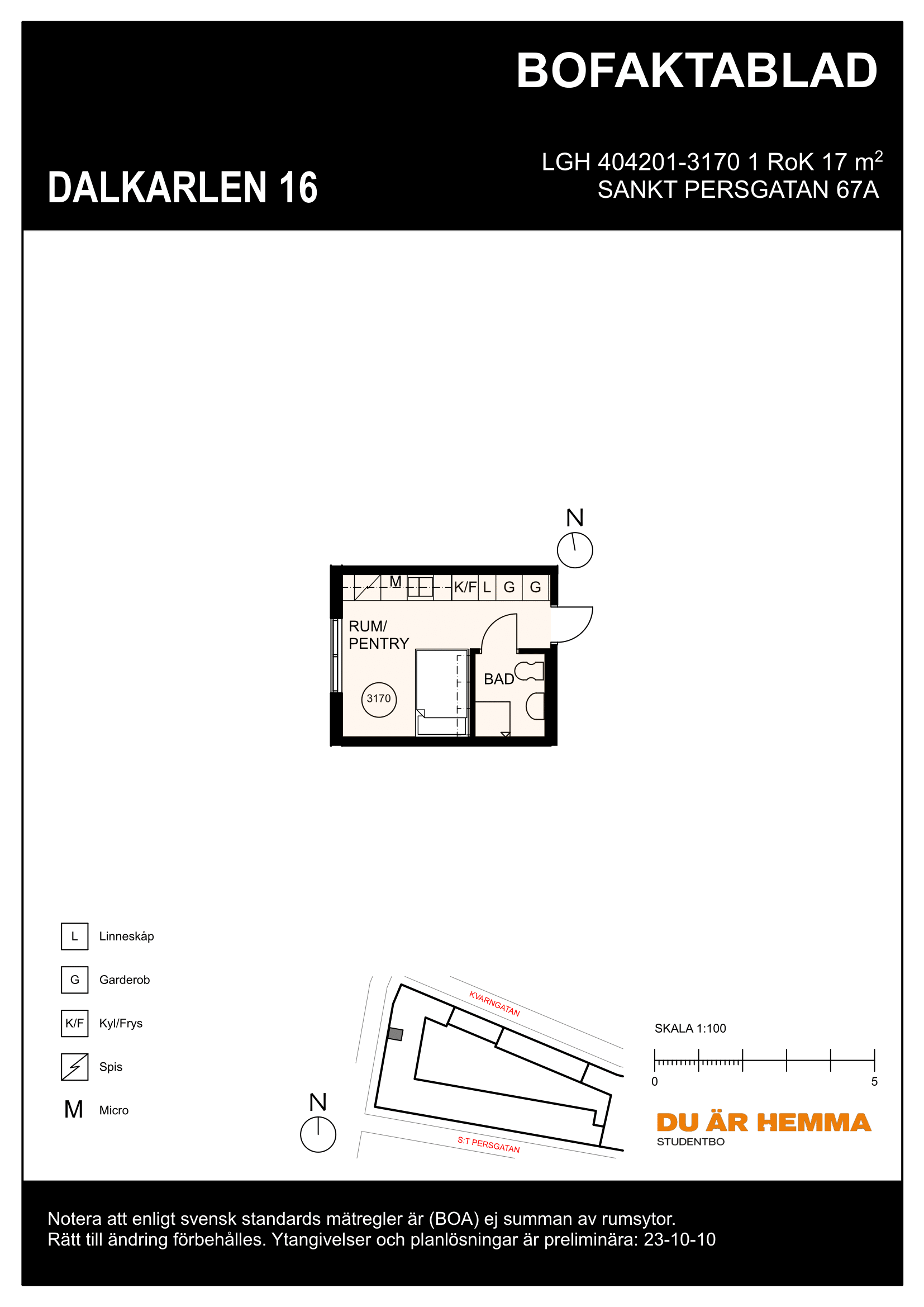 Floor plan for S:t Persgatan 67 A