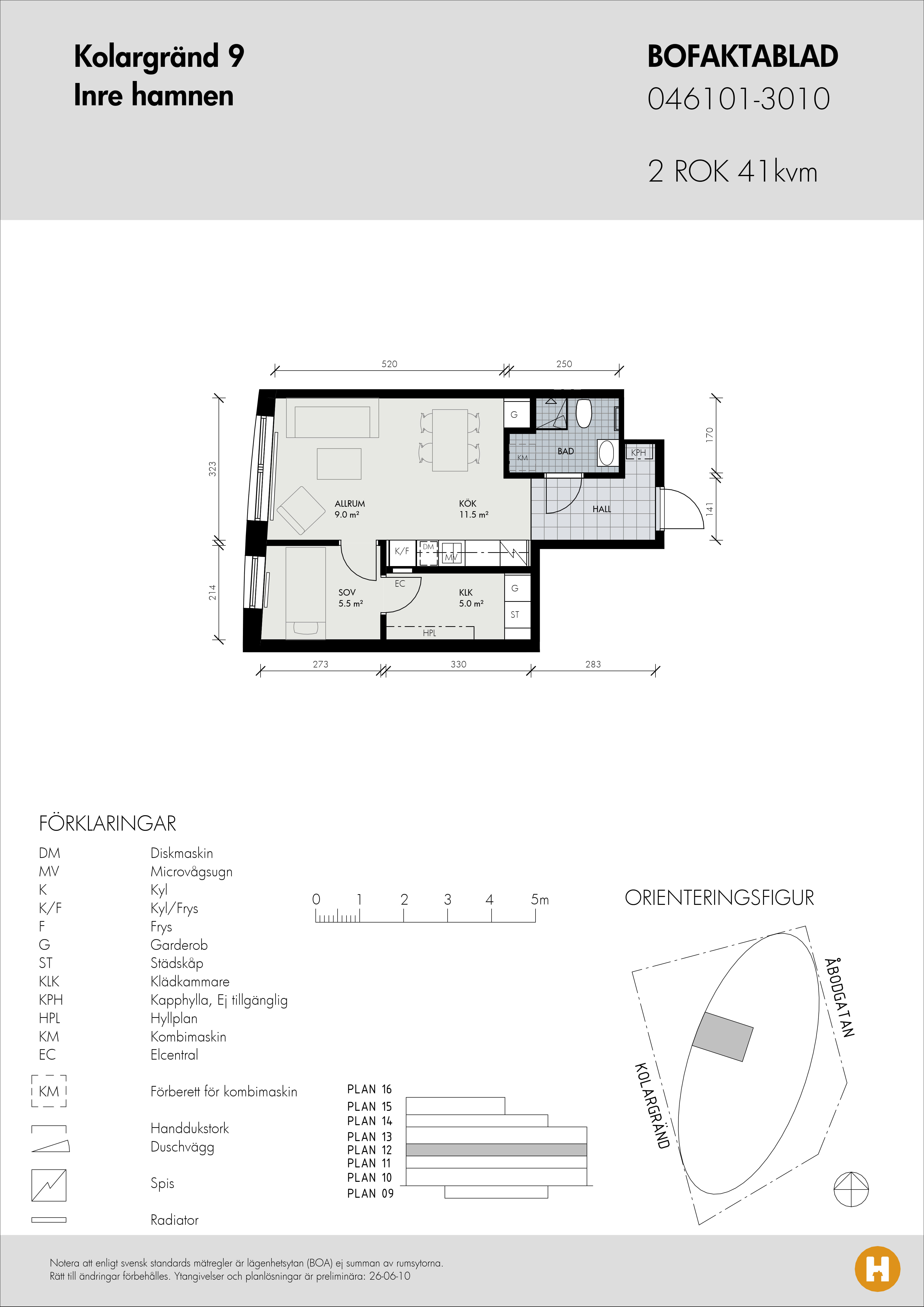 Planritning för Kolargränd 9 