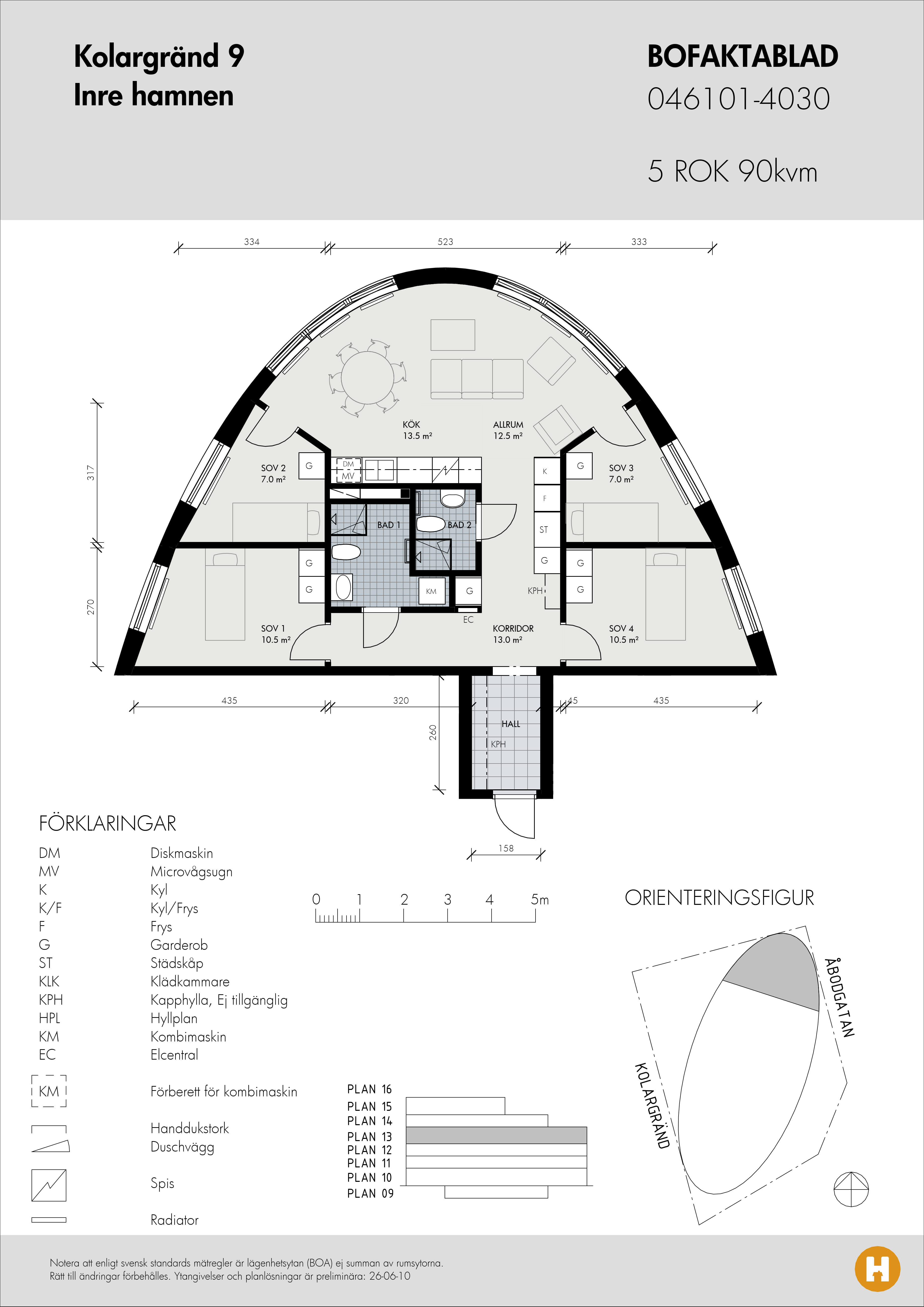Planritning för Kolargränd 9 