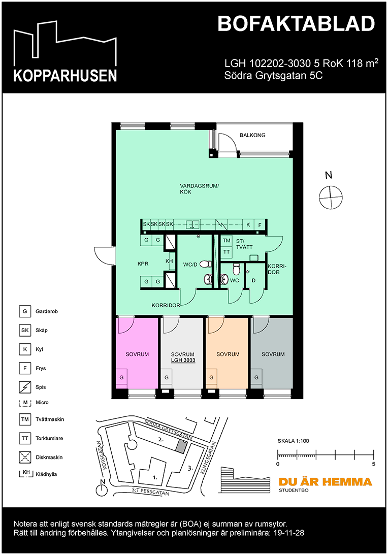 Floor plan for Södra Grytsgatan 5C