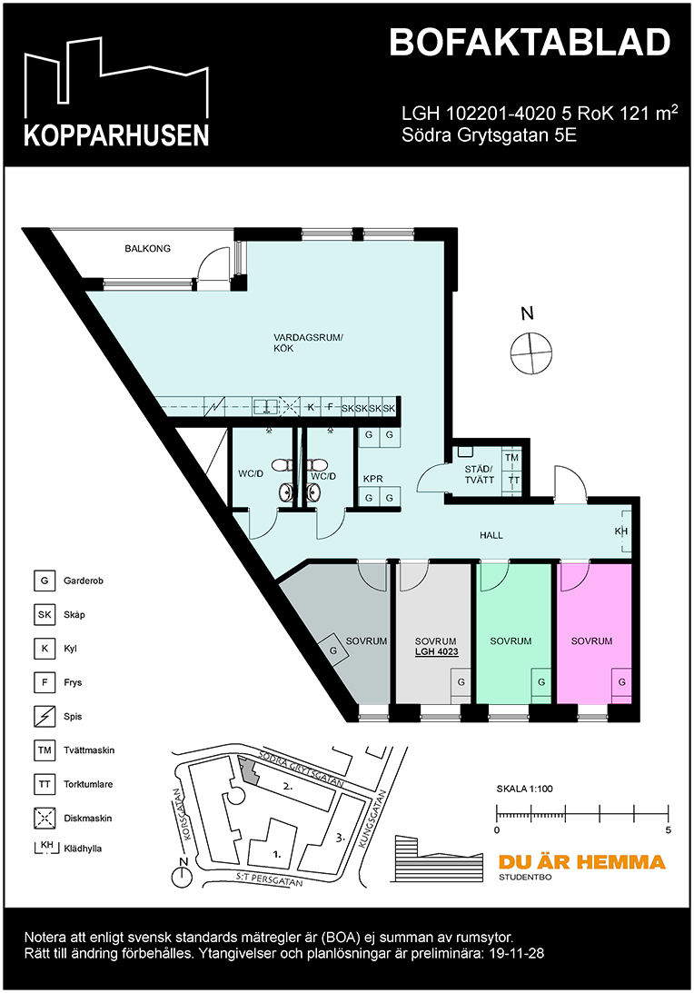 Floor plan for Södra Grytsgatan 5E  