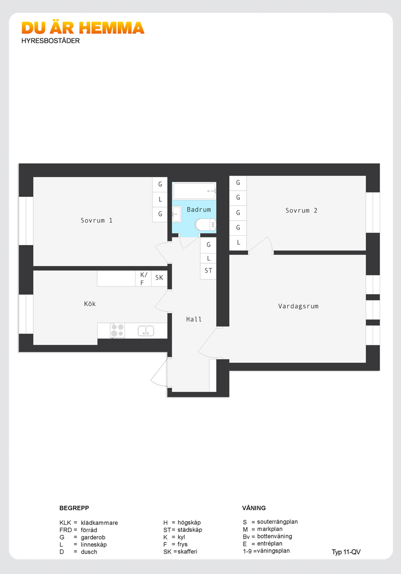 Planritning för Luntgatan 18 B