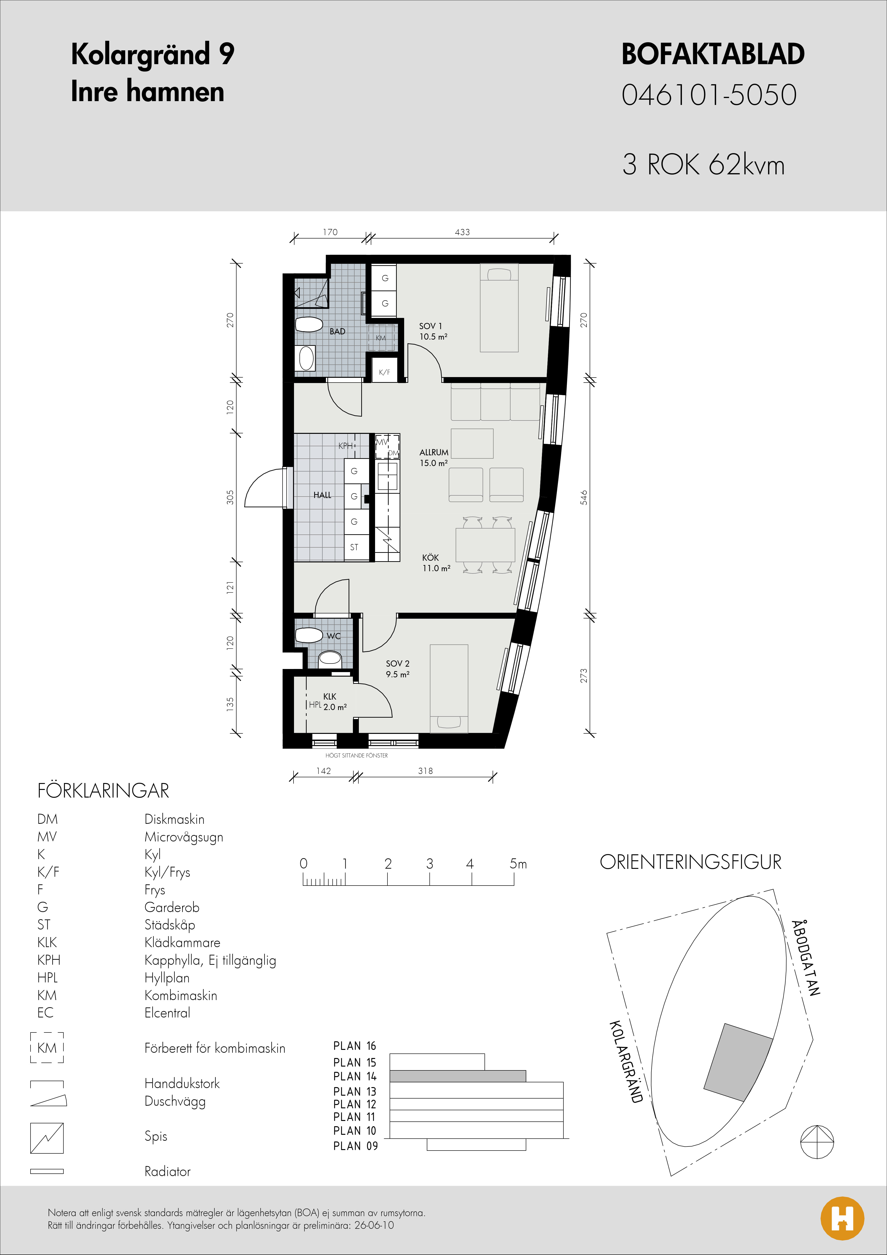 Planritning för Kolargränd 9 