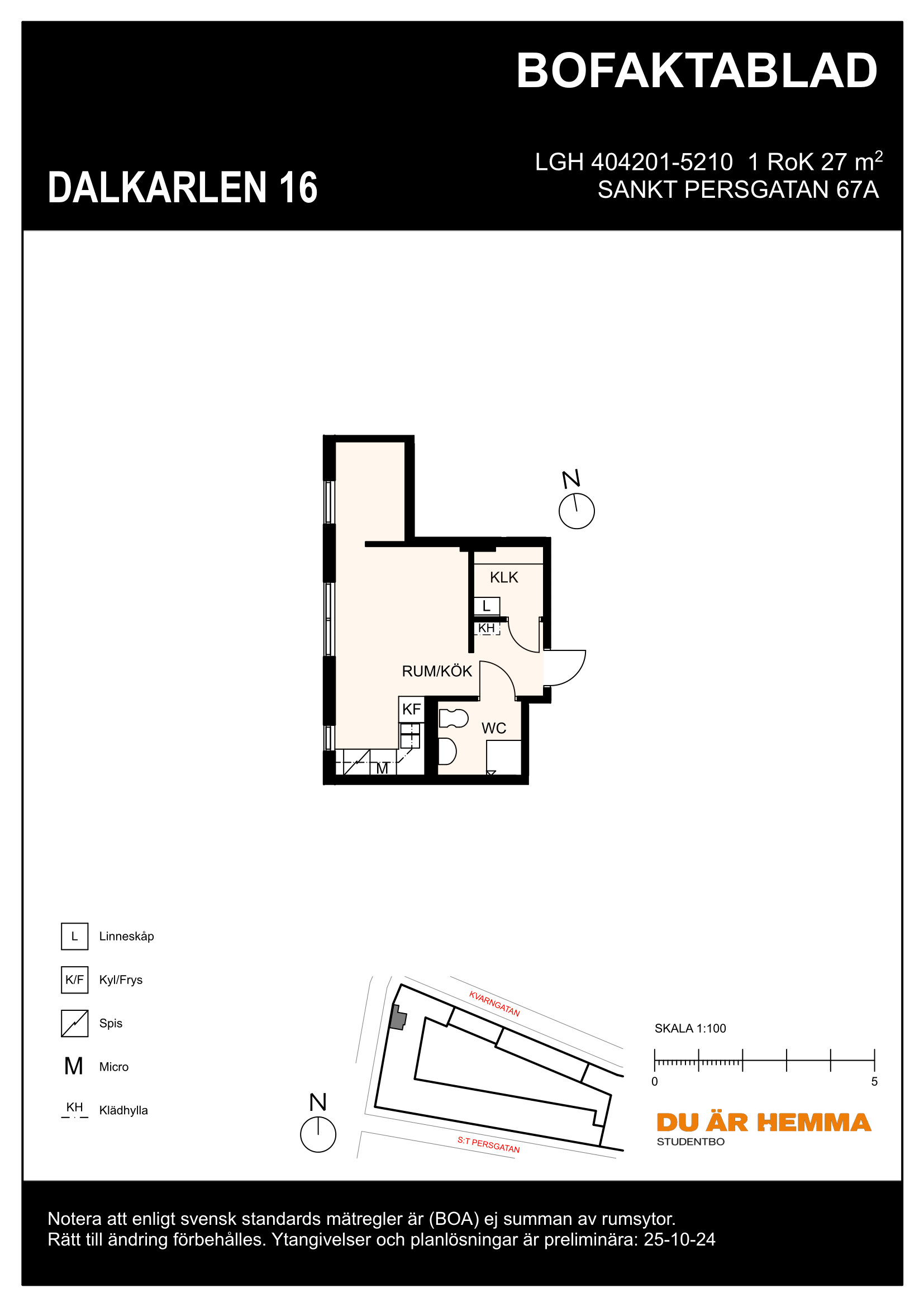 Floor plan for S:t Persgatan 67 A