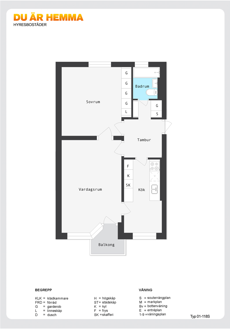 Planritning för Klingsbergsgatan 48 B
