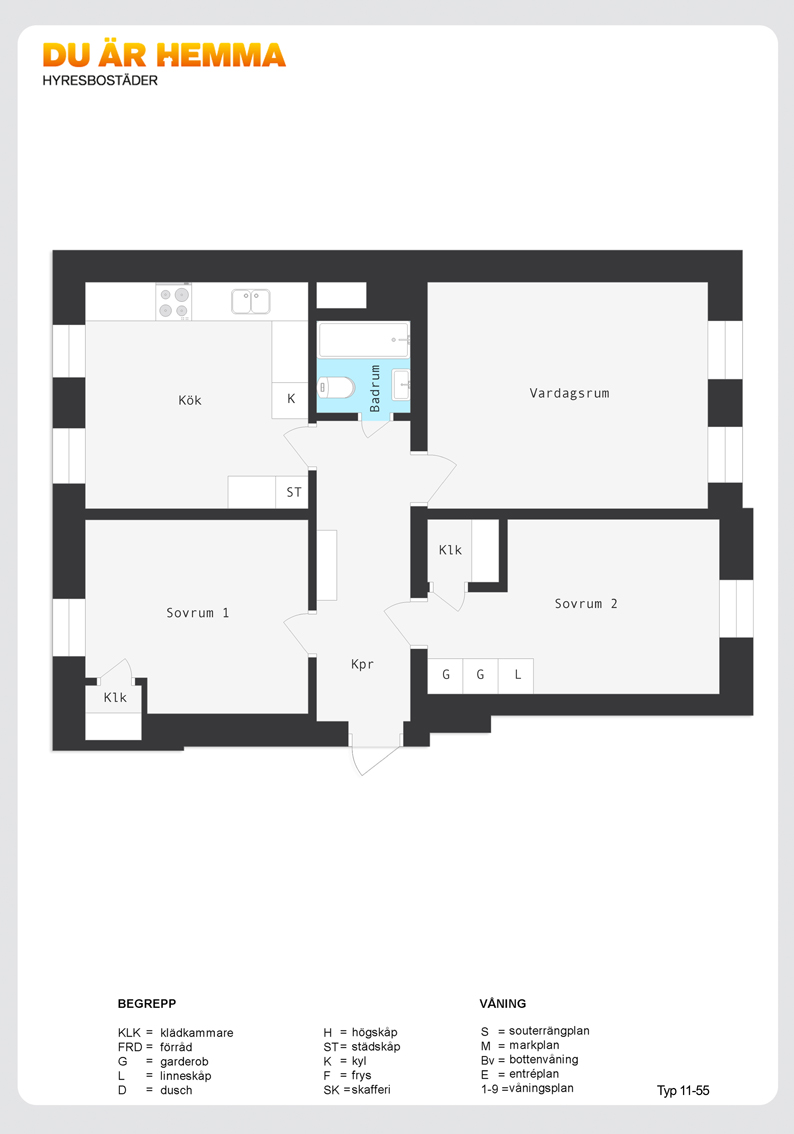 Planritning för Smedjegatan 1 F