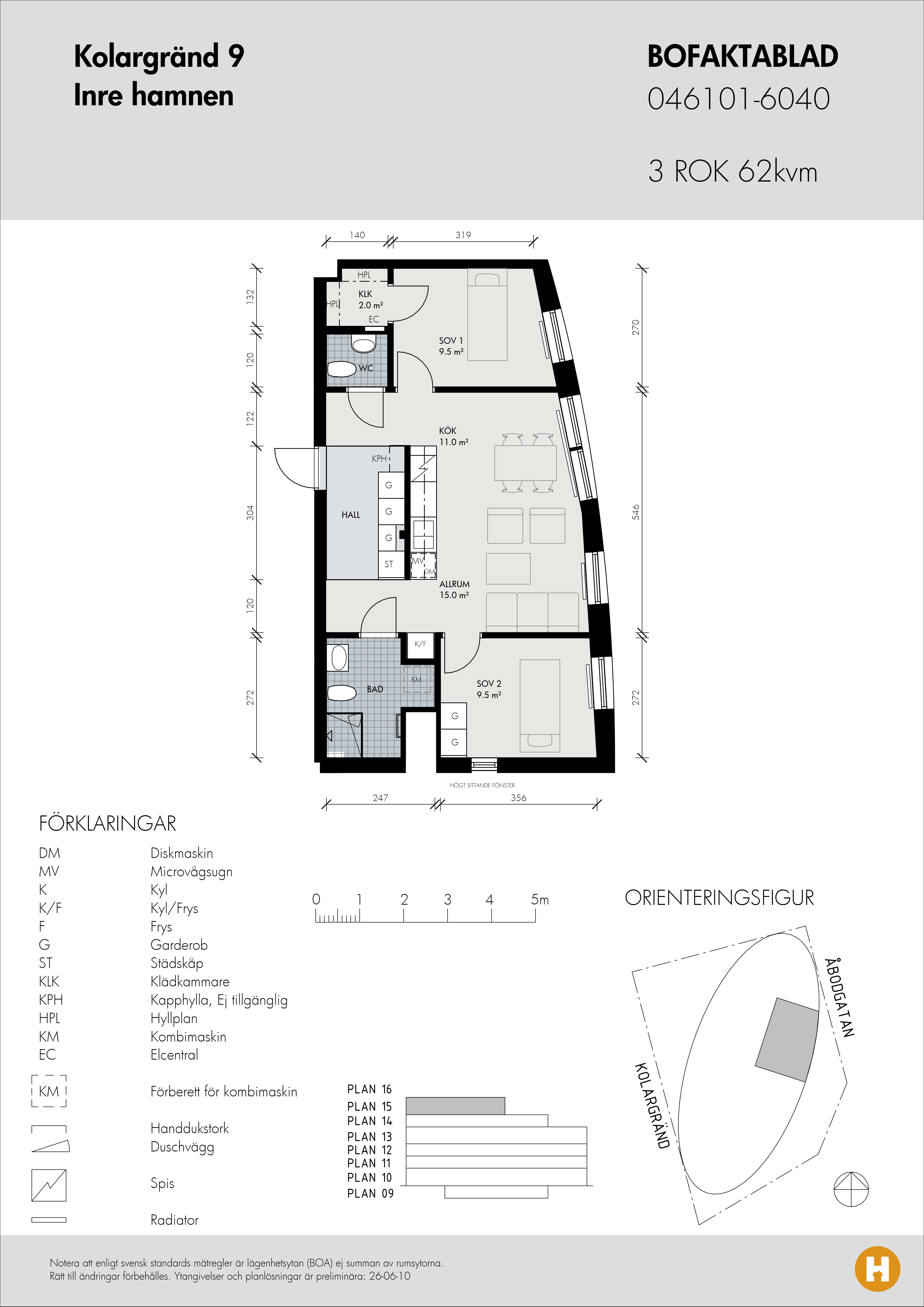 Planritning för Kolargränd 9 
