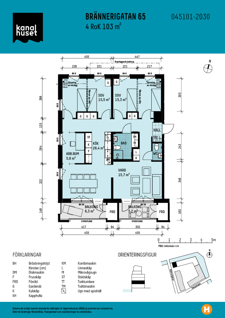 Planritning för Brännerigatan 65