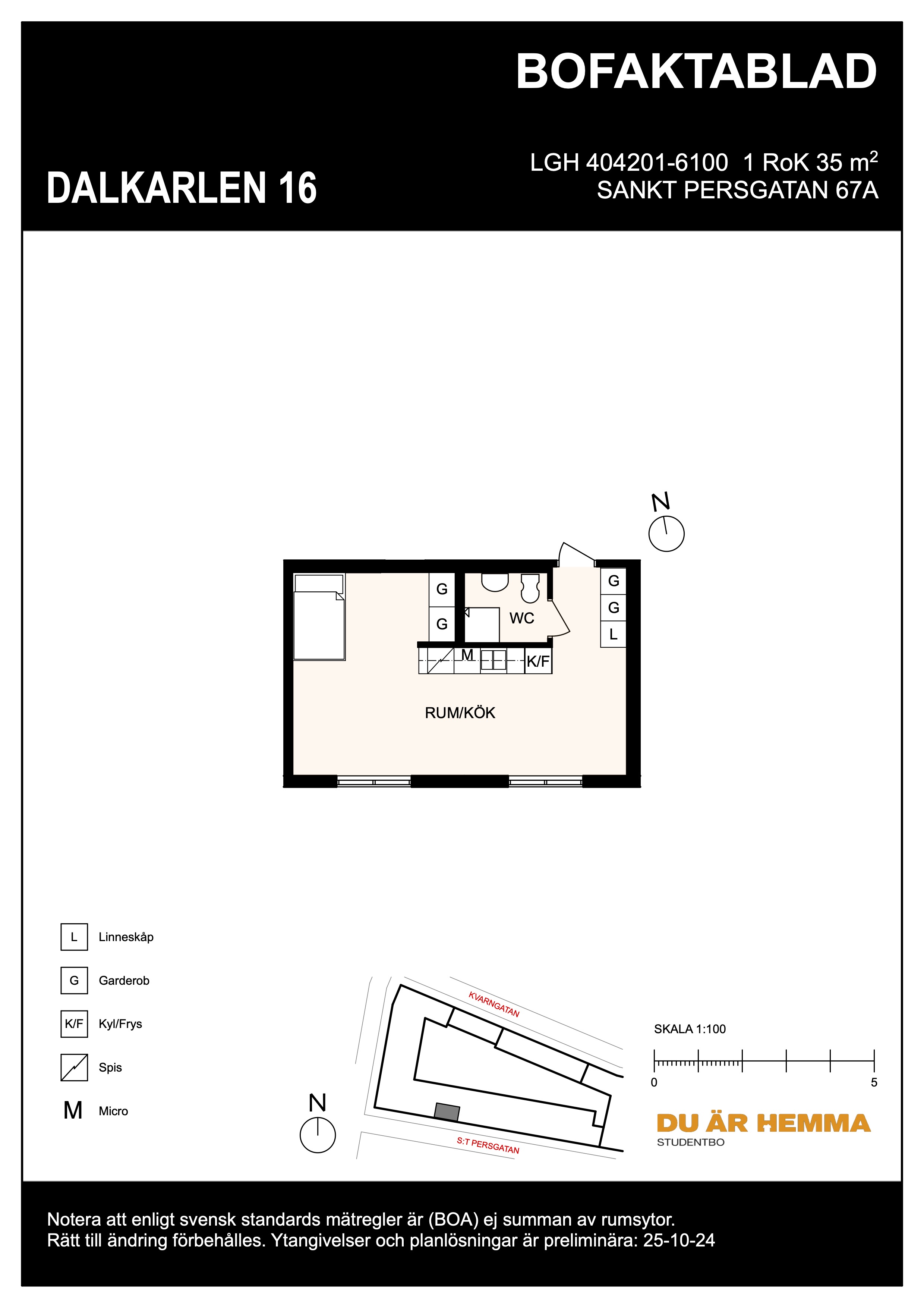 Planritning för S:t Persgatan 67 A