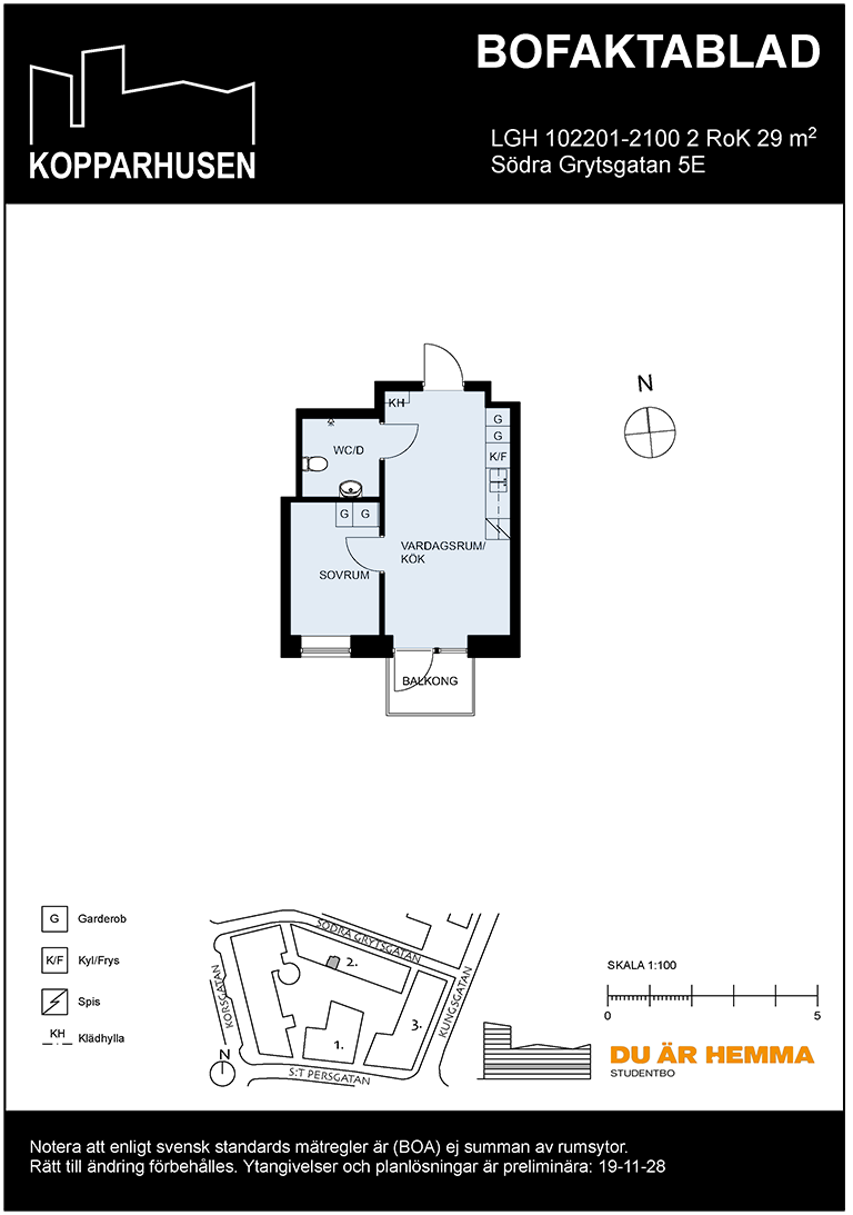 Floor plan for Södra Grytsgatan 5E