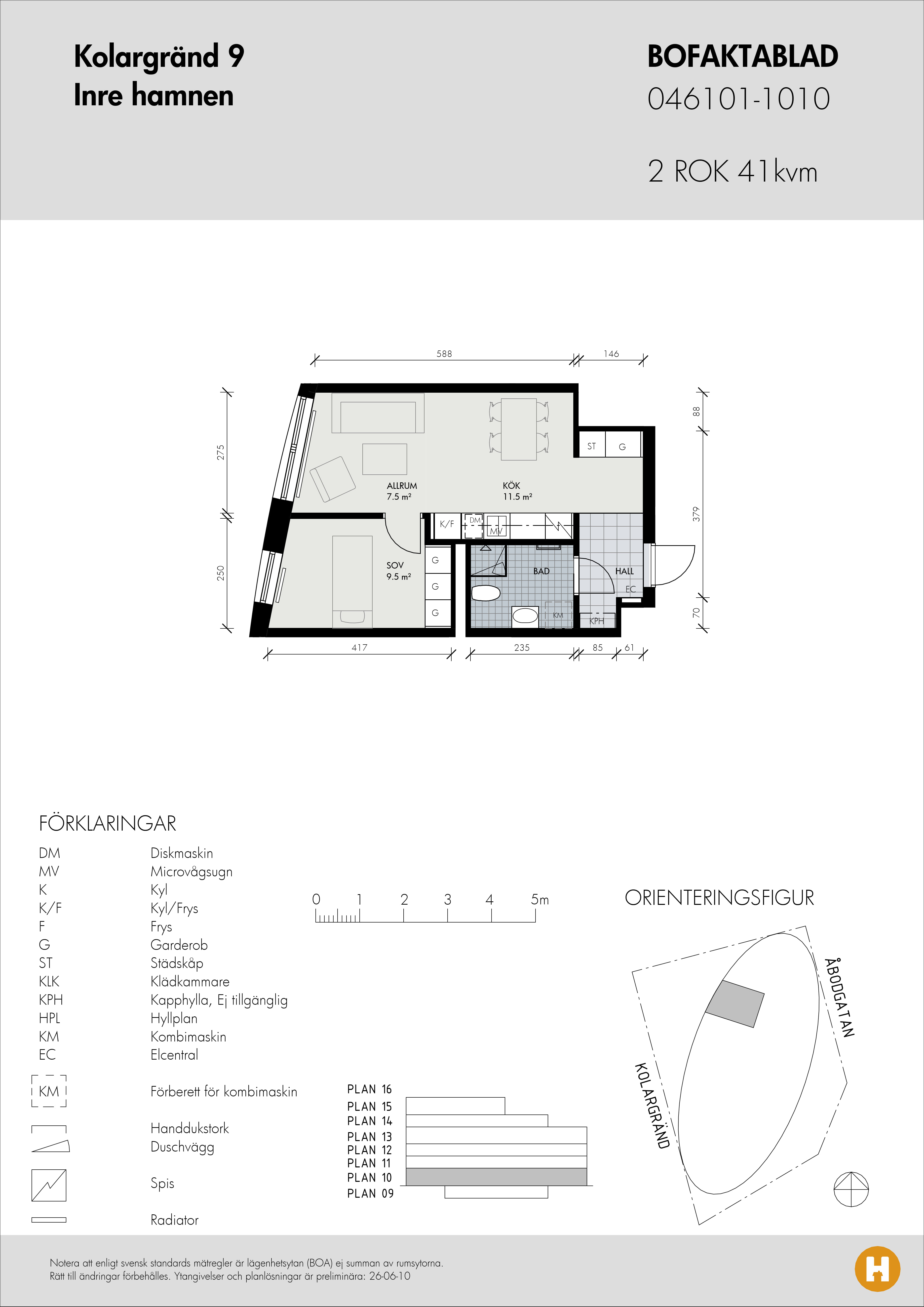 Planritning för Kolargränd 9 