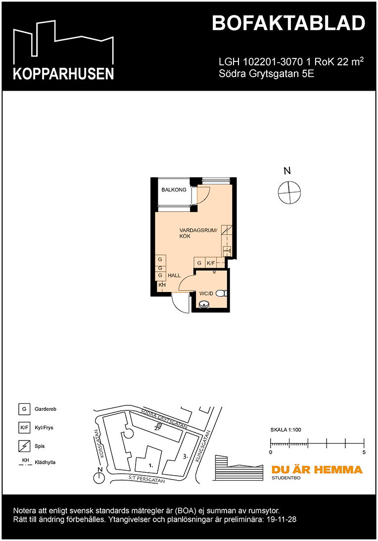 Floor plan for Södra Grytsgatan 5E