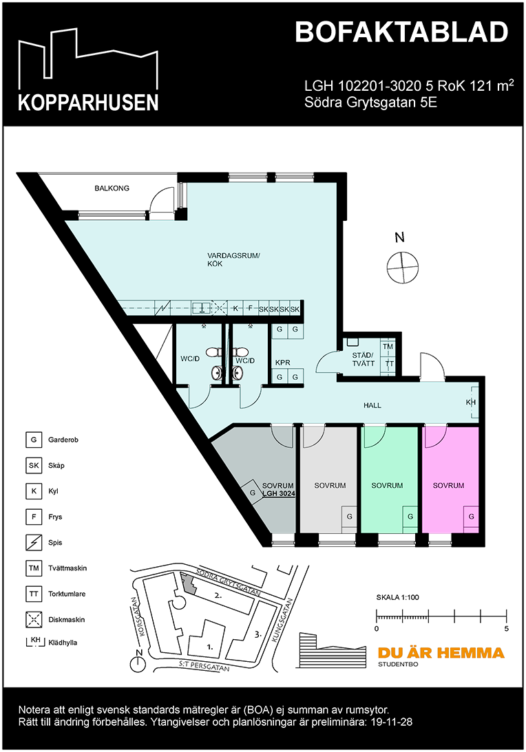 Floor plan for Södra Grytsgatan 5E