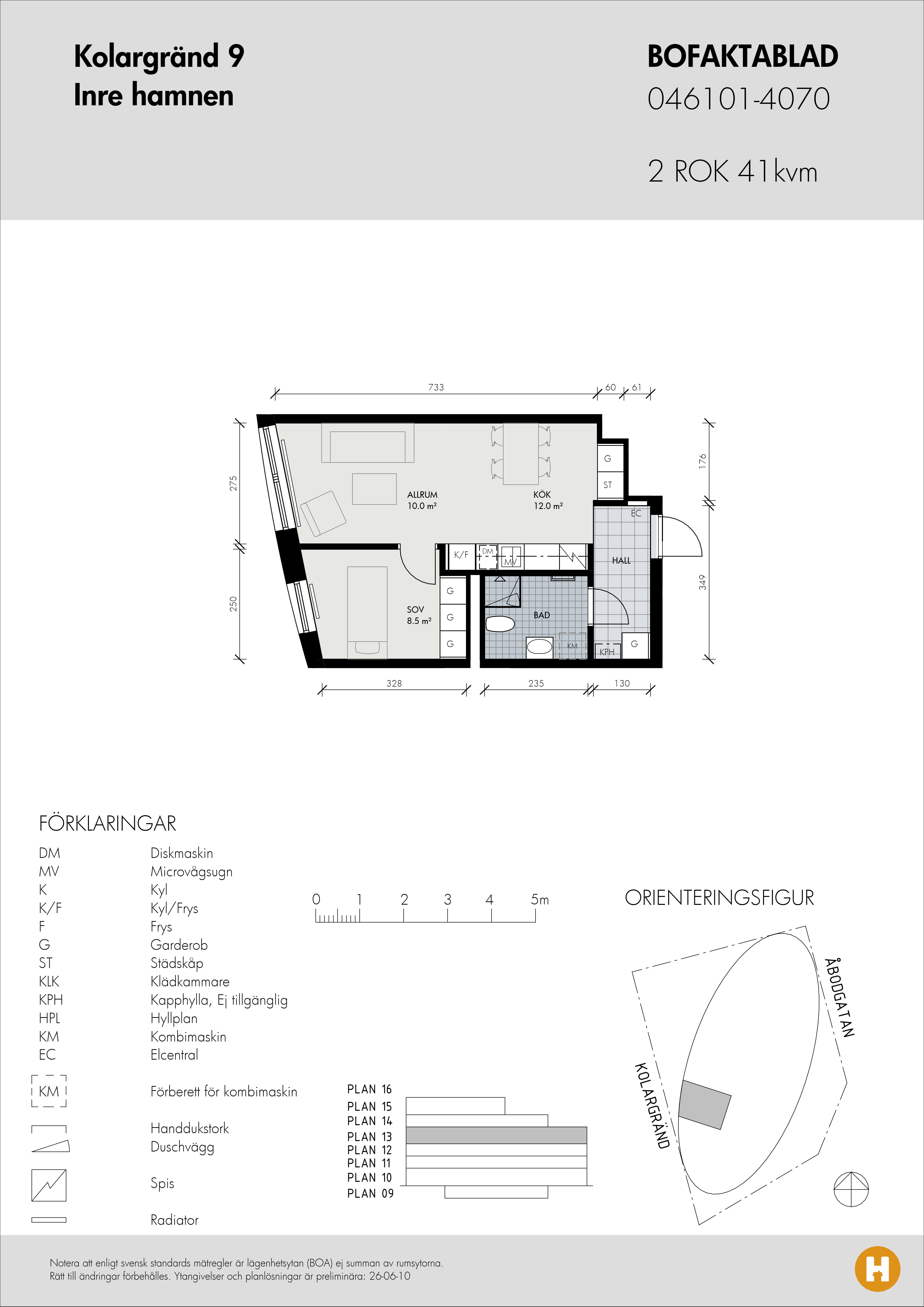 Planritning för Kolargränd 9 