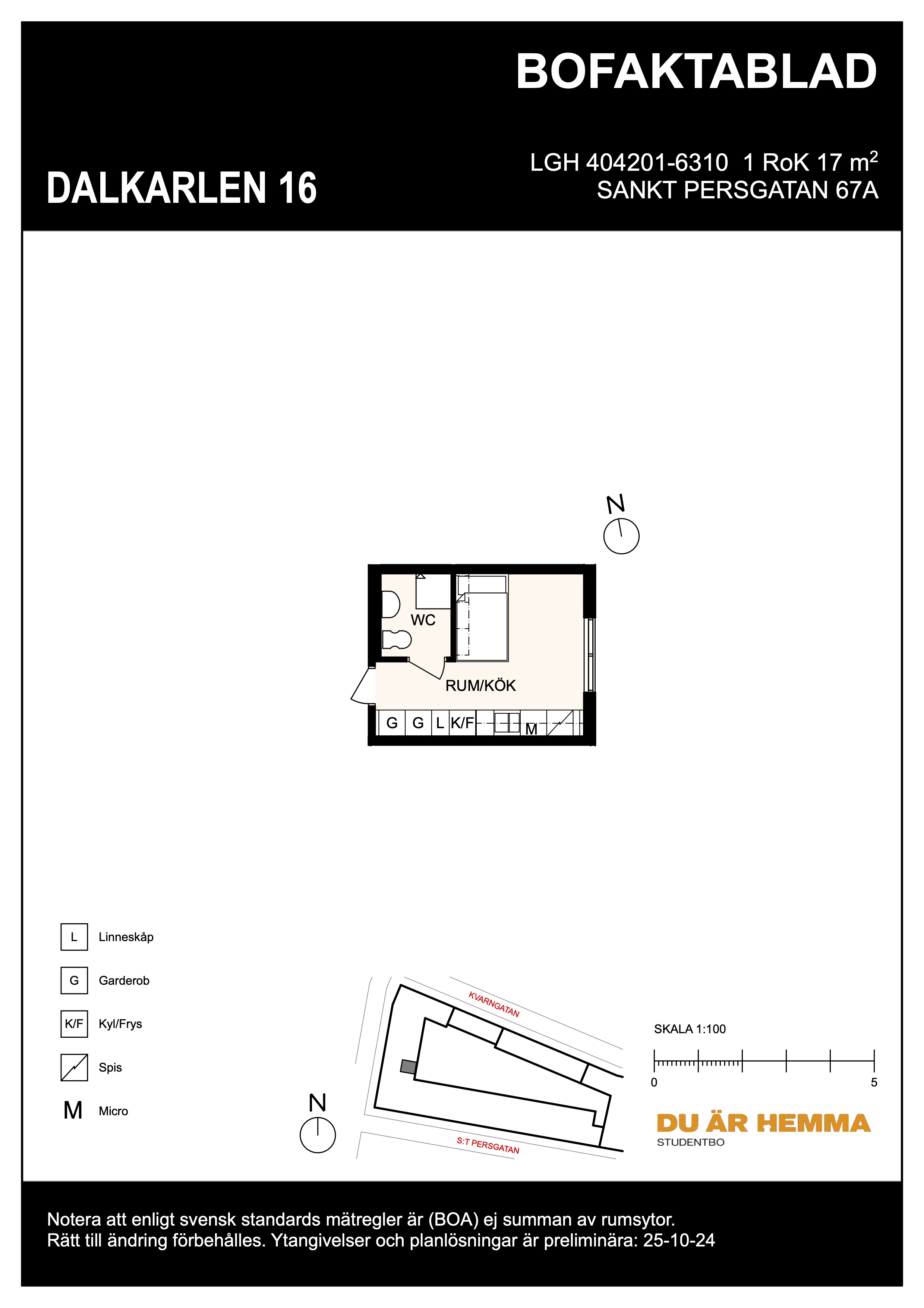 Floor plan for S:t Persgatan 67 A