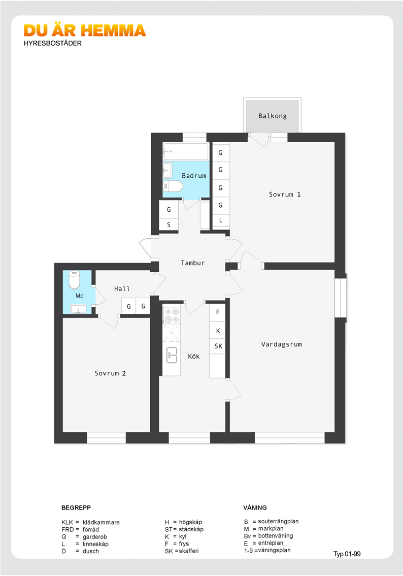 Planritning för Albrektsvägen 125 A