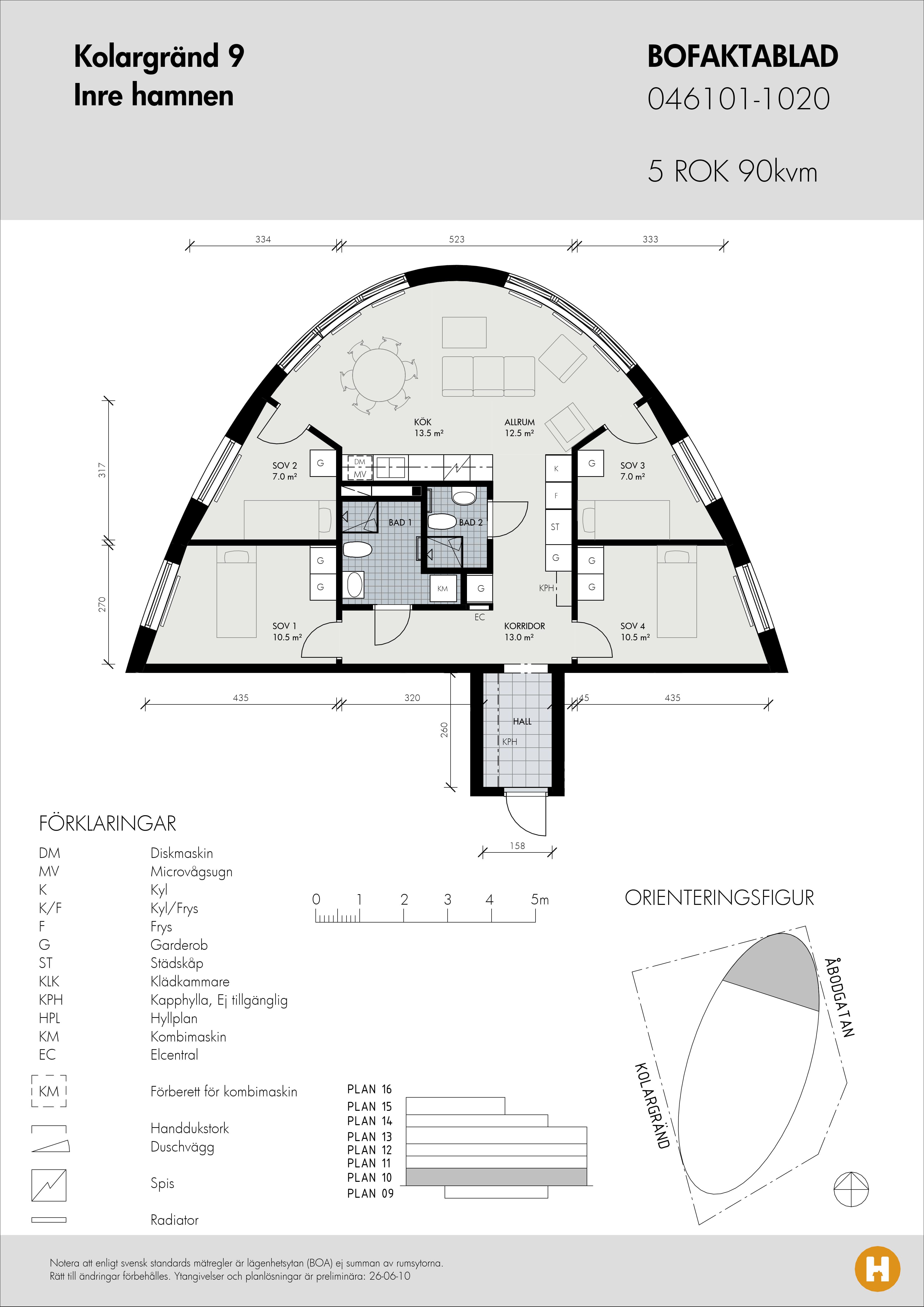 Planritning för Kolargränd 9 