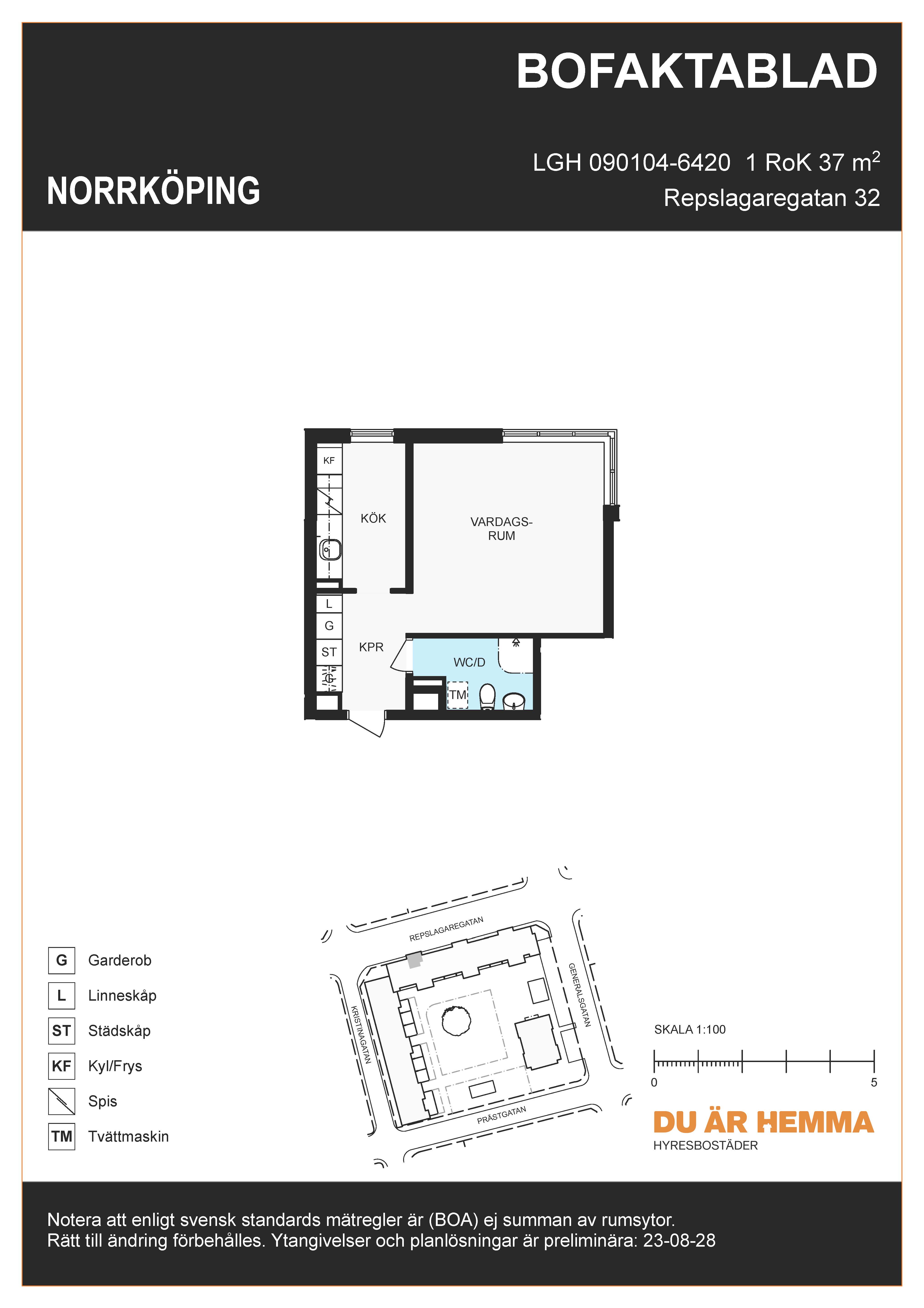 Planritning för Repslagaregatan 32