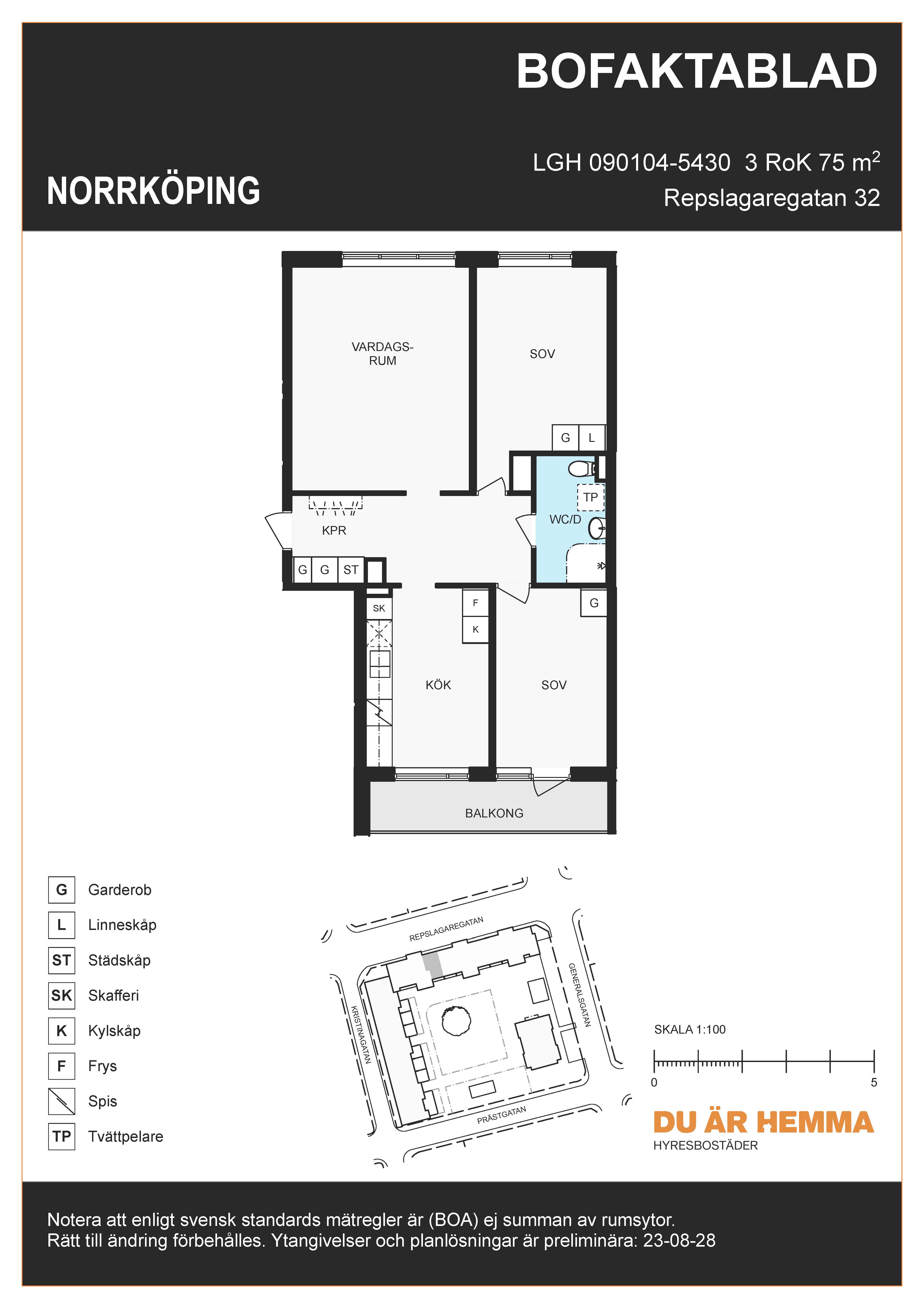Planritning för Repslagaregatan 32