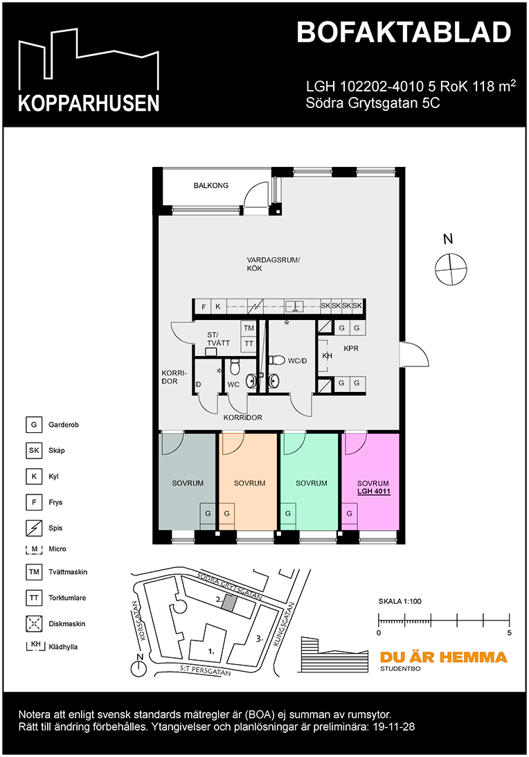 Floor plan for Södra Grytsgatan 5C