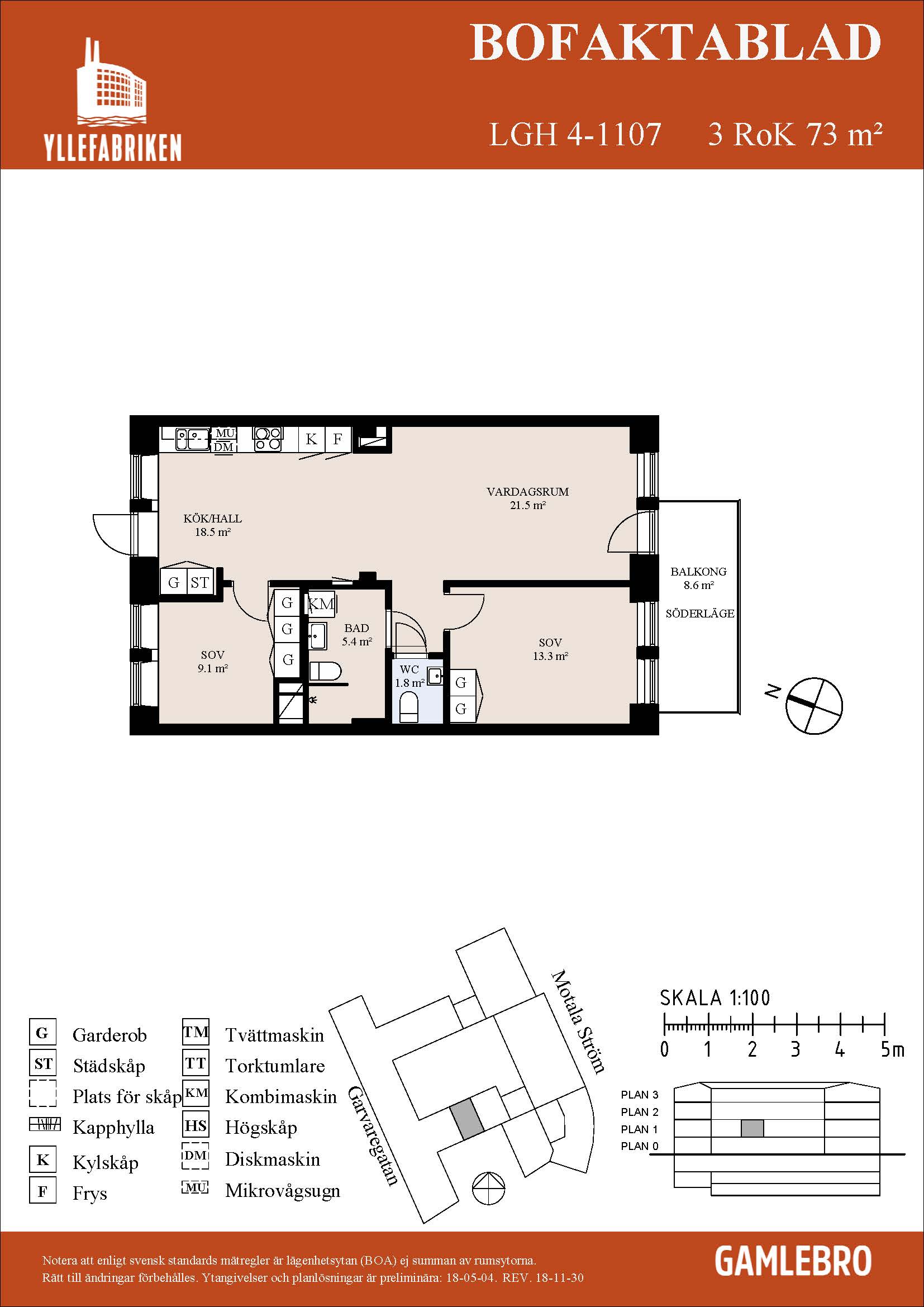 Planritning för Garvaregatan 4F