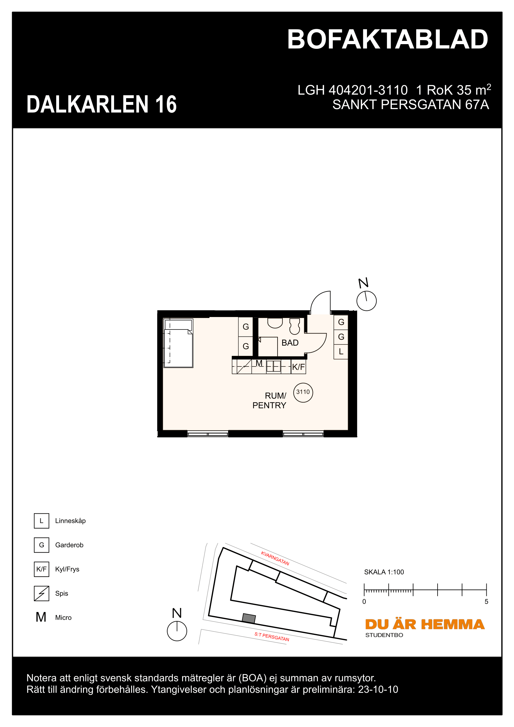 Floor plan for S:t Persgatan 67 A