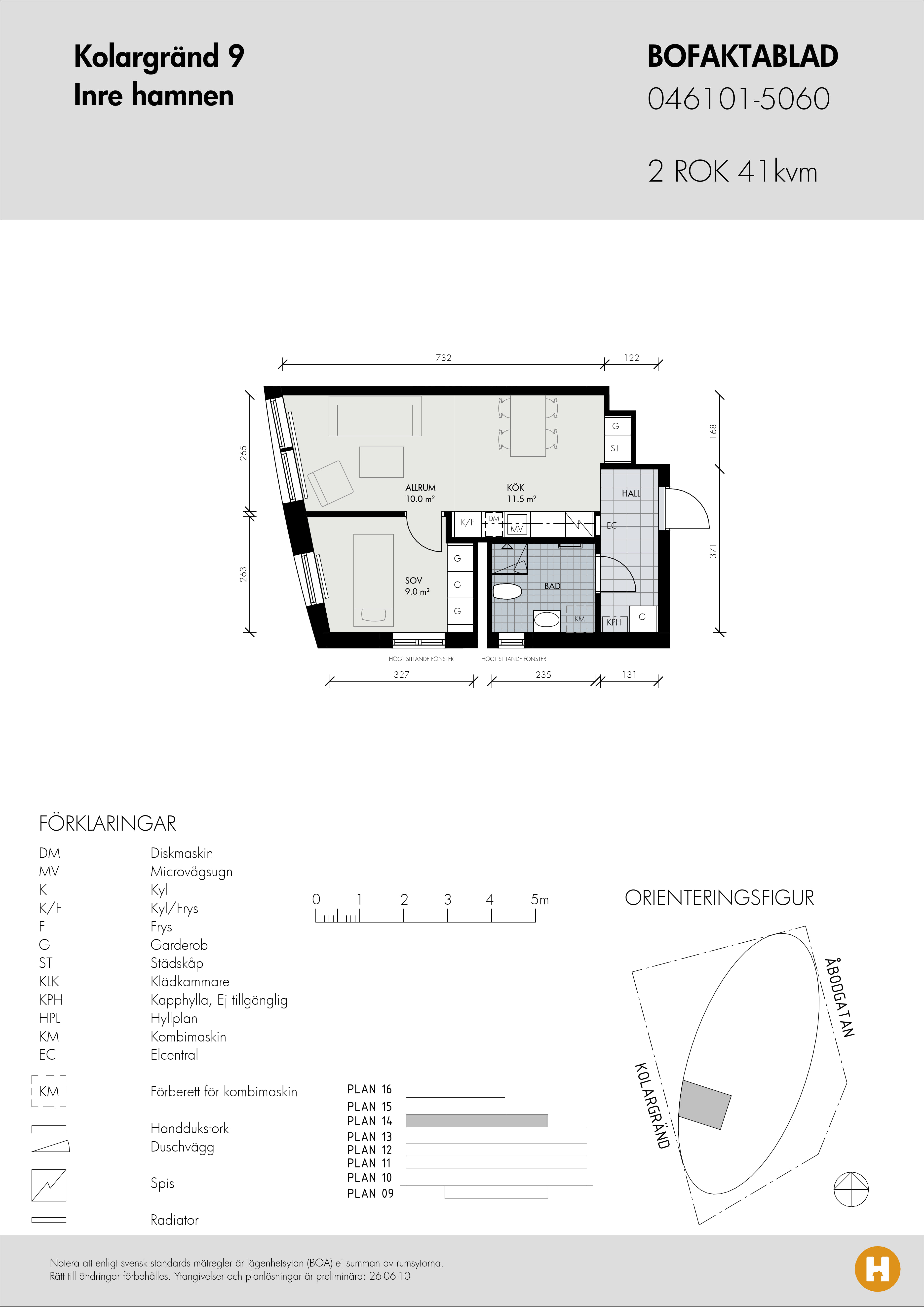 Planritning för Kolargränd 9 