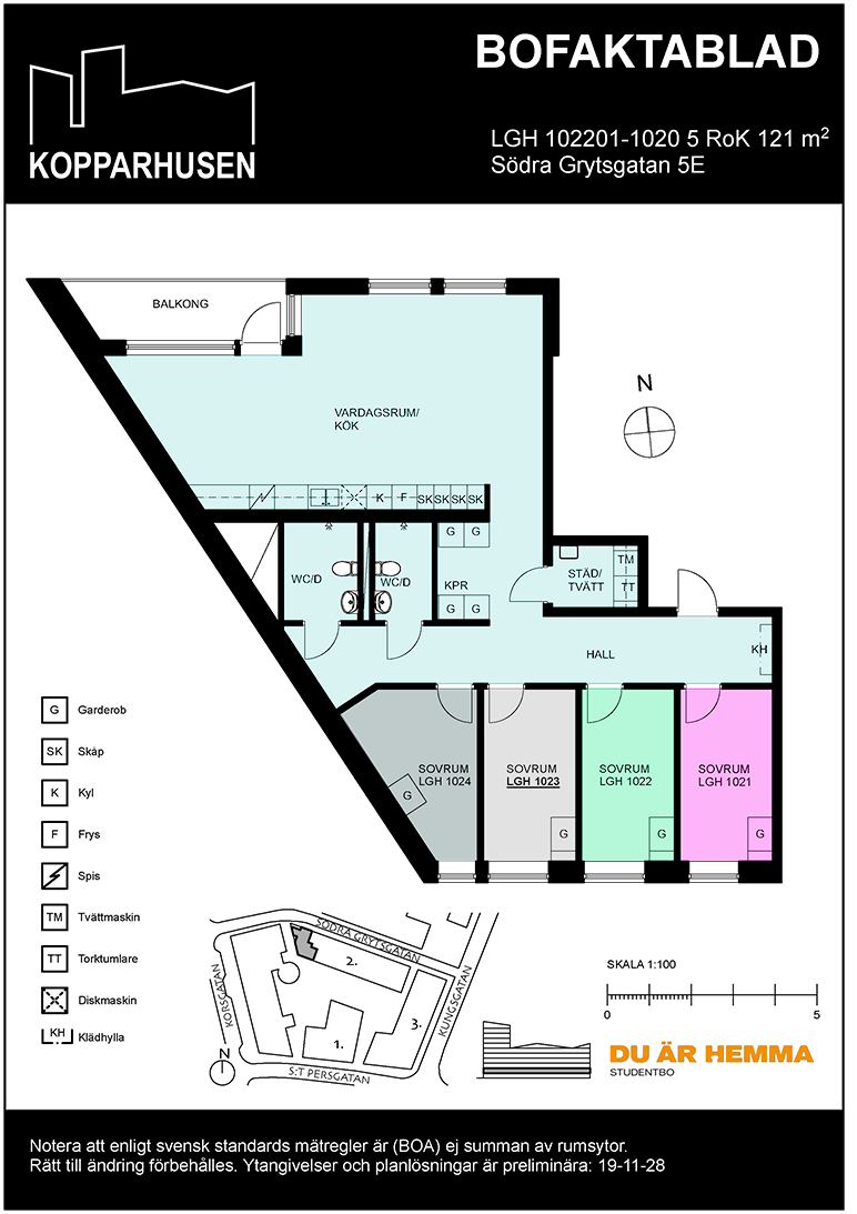 Floor plan for Södra Grytsgatan 5E  