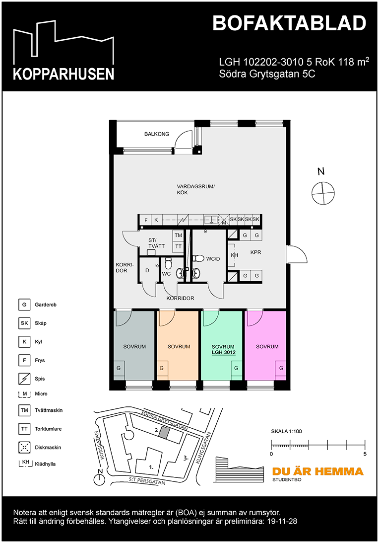 Floor plan for Södra Grytsgatan 5C