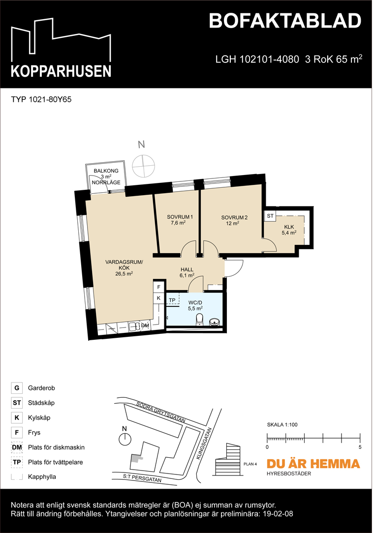 Planritning för S:t Persgatan 23  